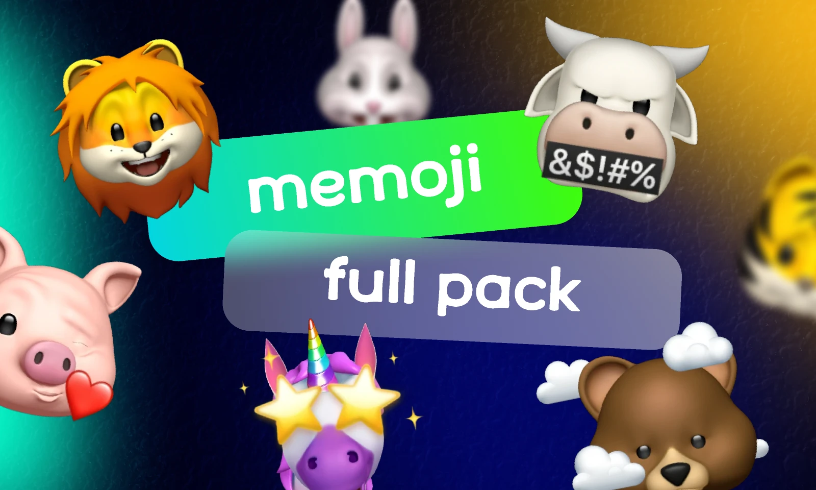 Animals Memoji FULL PACK for Figma and Adobe XD