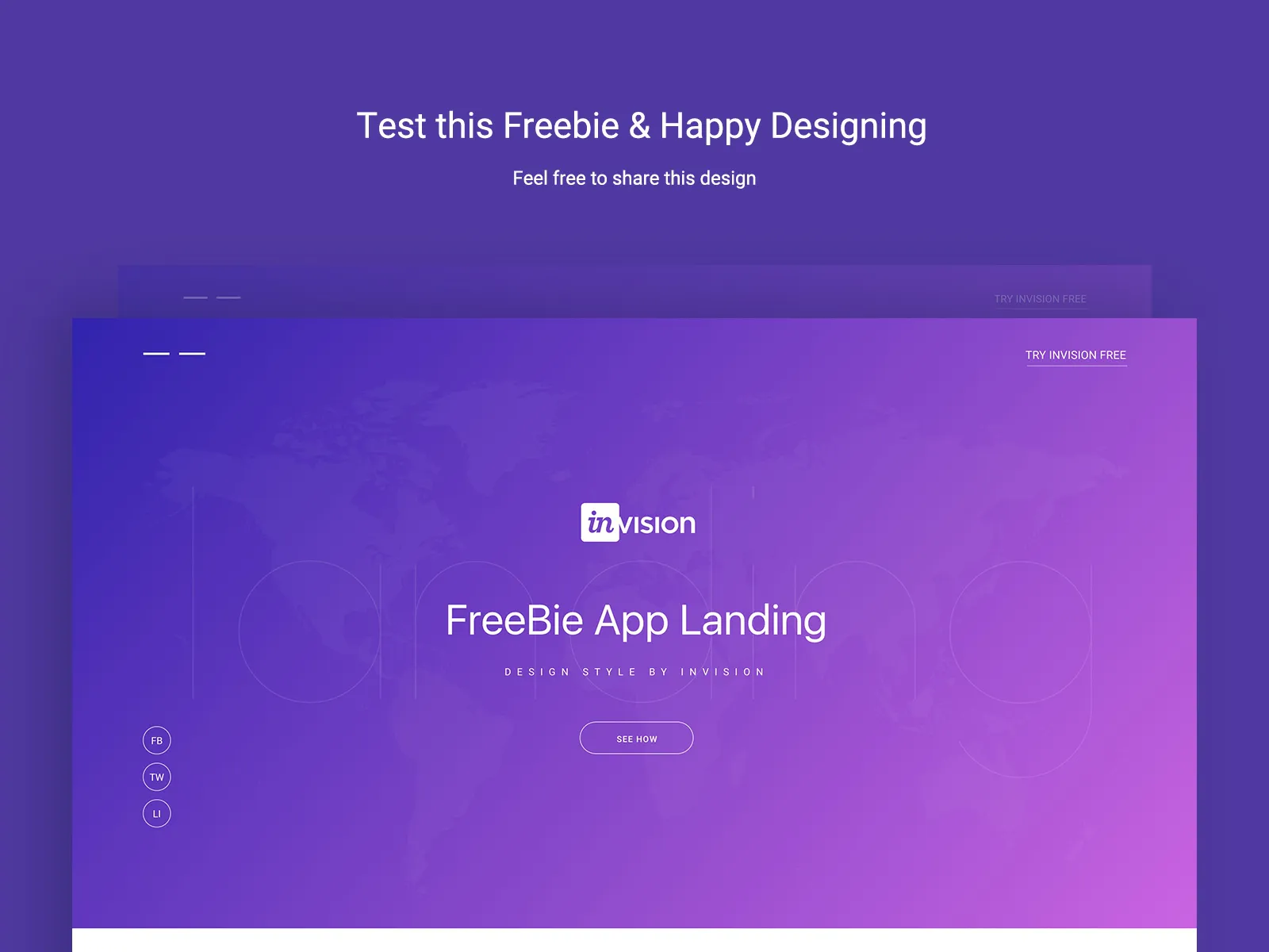 App Landing InVision Style  - Free Figma Template
