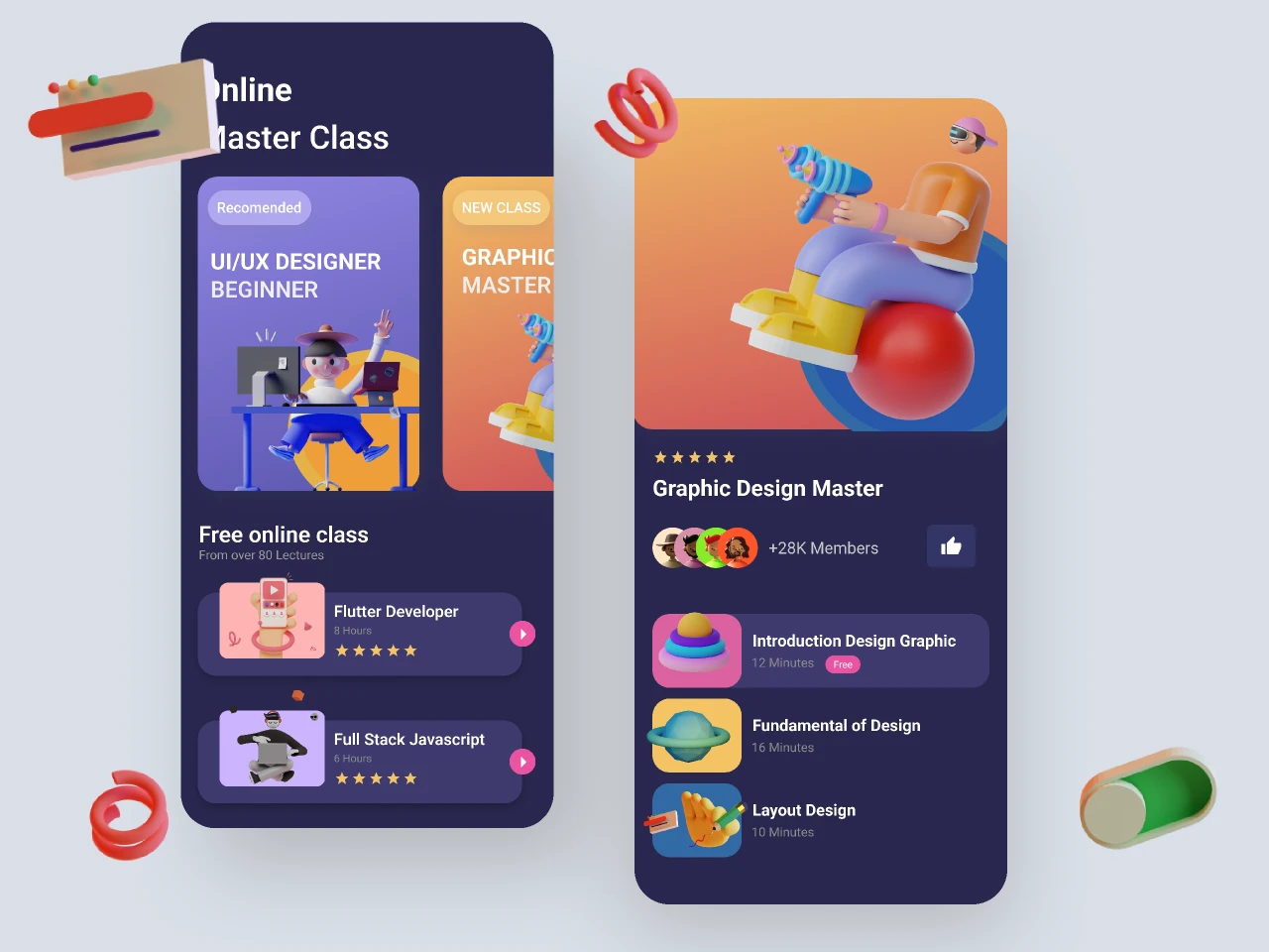 App Online Course Freebies for Figma and Adobe XD