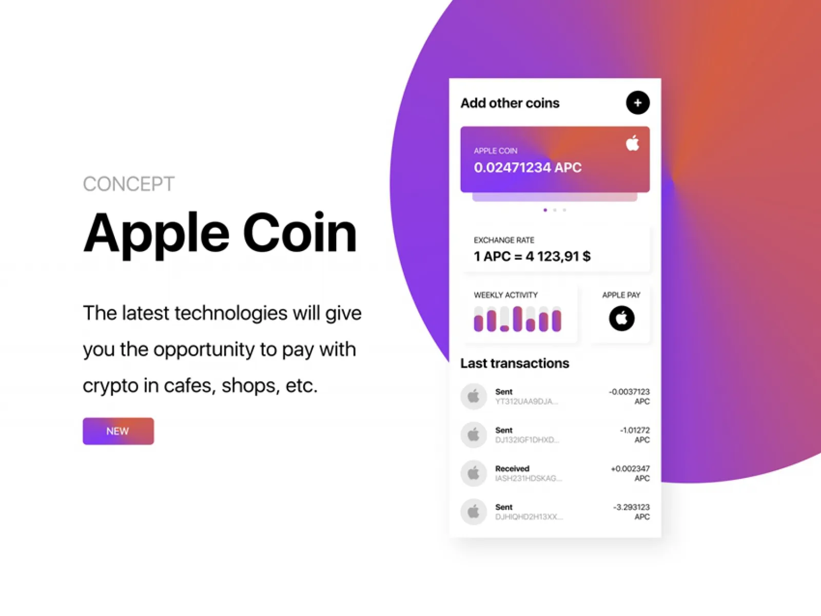 Apple Coin App Design  - Free Figma Template