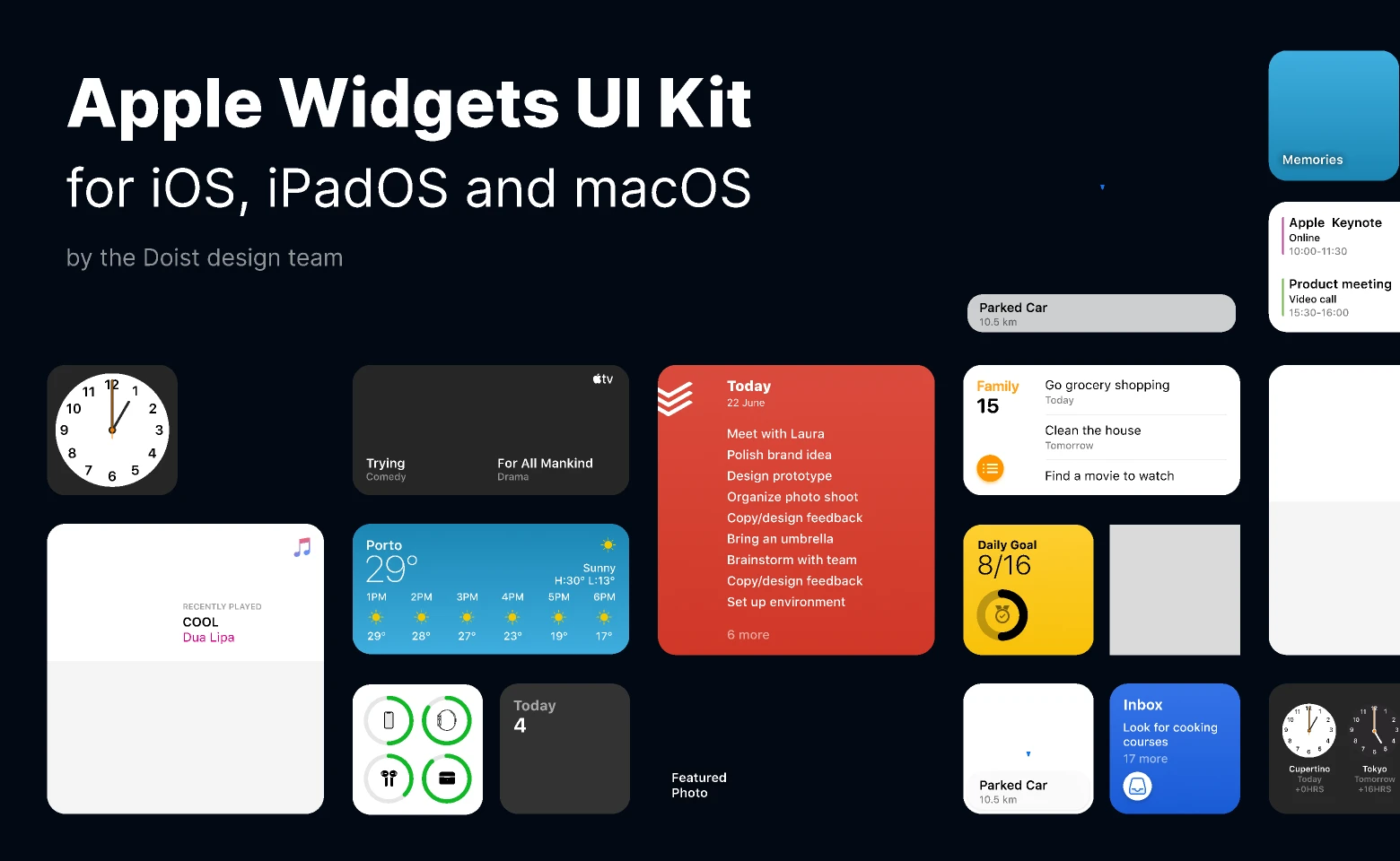 Apple iOS 14 Widgets Kit Auto Layout for Figma and Adobe XD