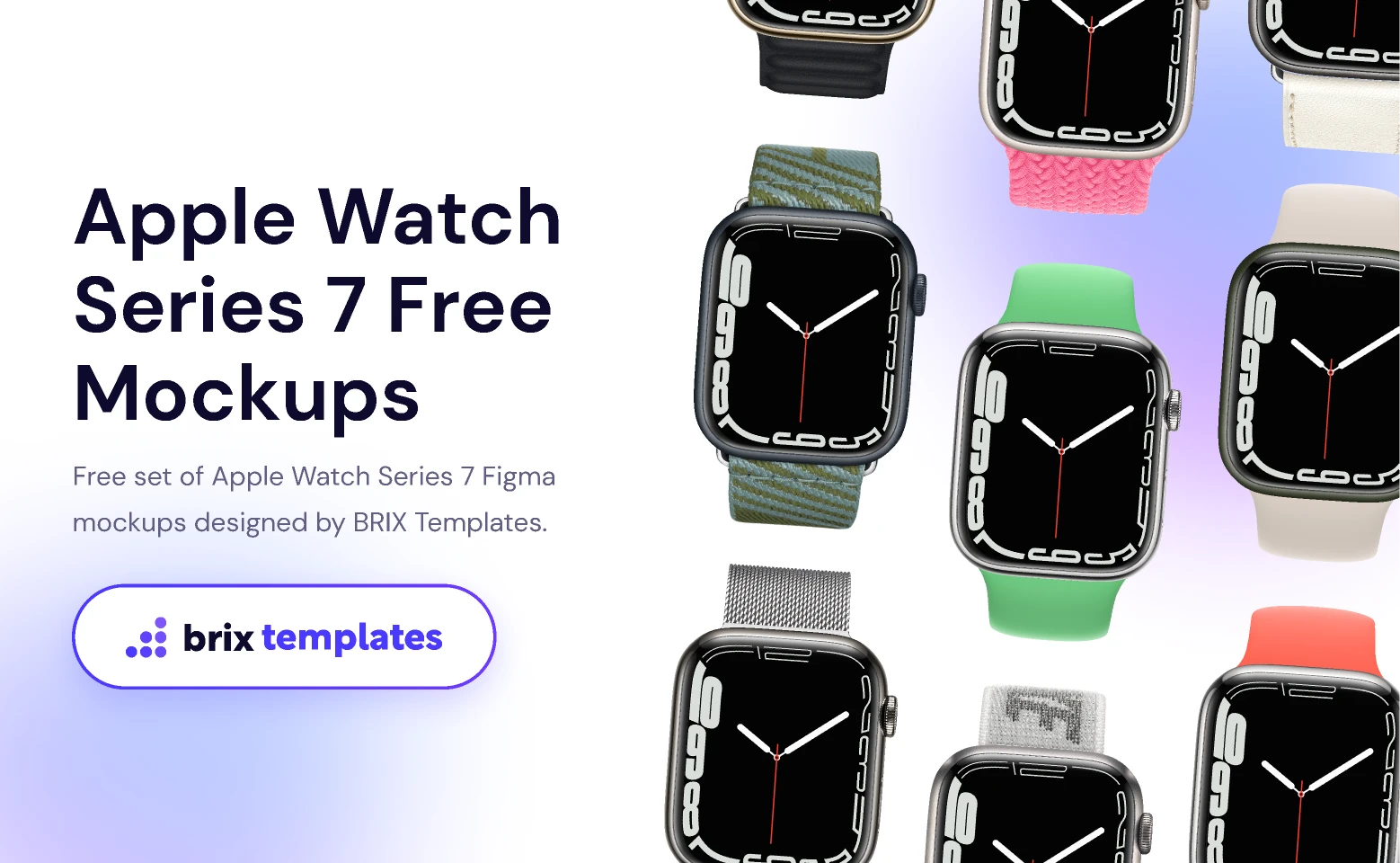 Apple Watch Series 7 Free Mockups | BRIX Templates for Figma and Adobe XD