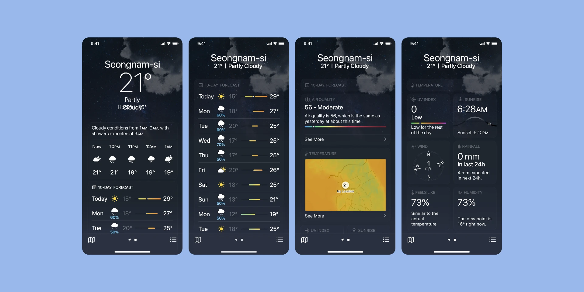 Apple Weather App Clone for Figma and Adobe XD