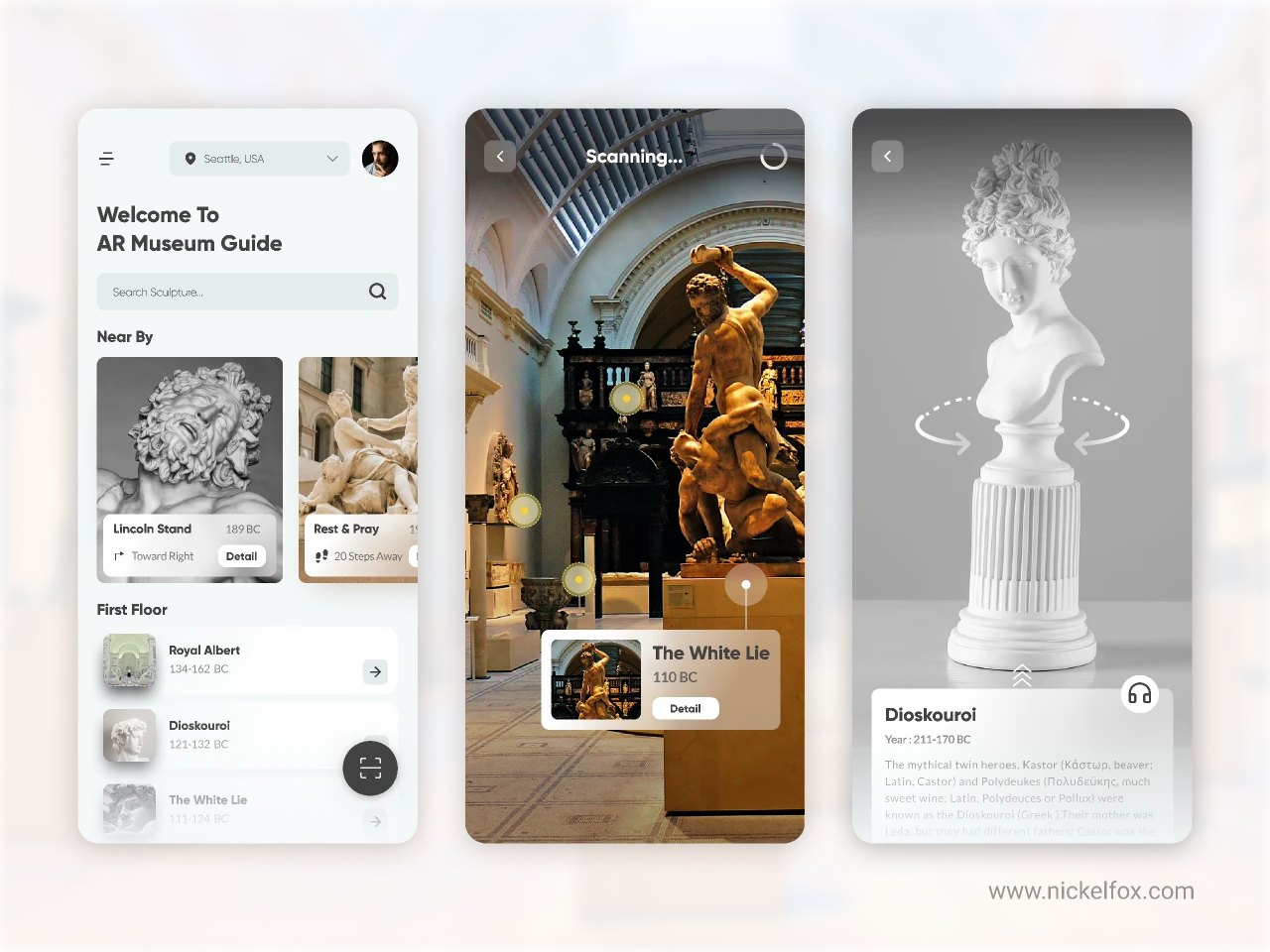 AR Museum Guide for Figma and Adobe XD
