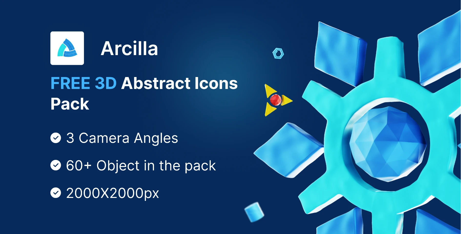 Arcilla | Free Abstract Objects 3D Icon Pack for Figma and Adobe XD