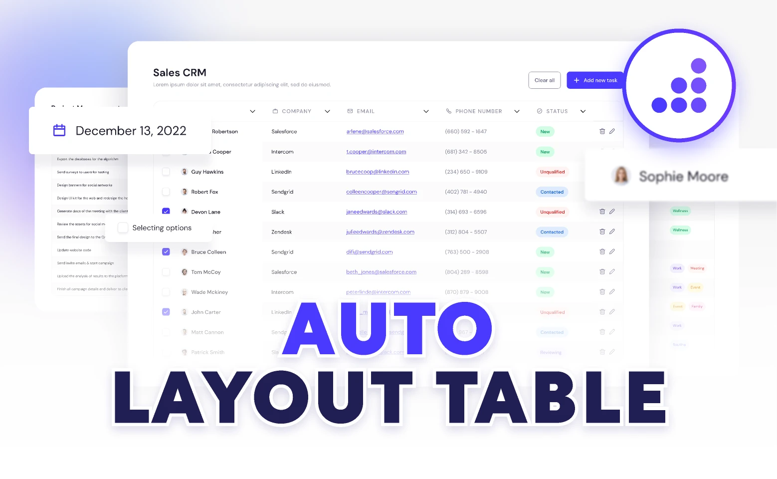Auto Layout Table | BRIX Templates for Figma and Adobe XD