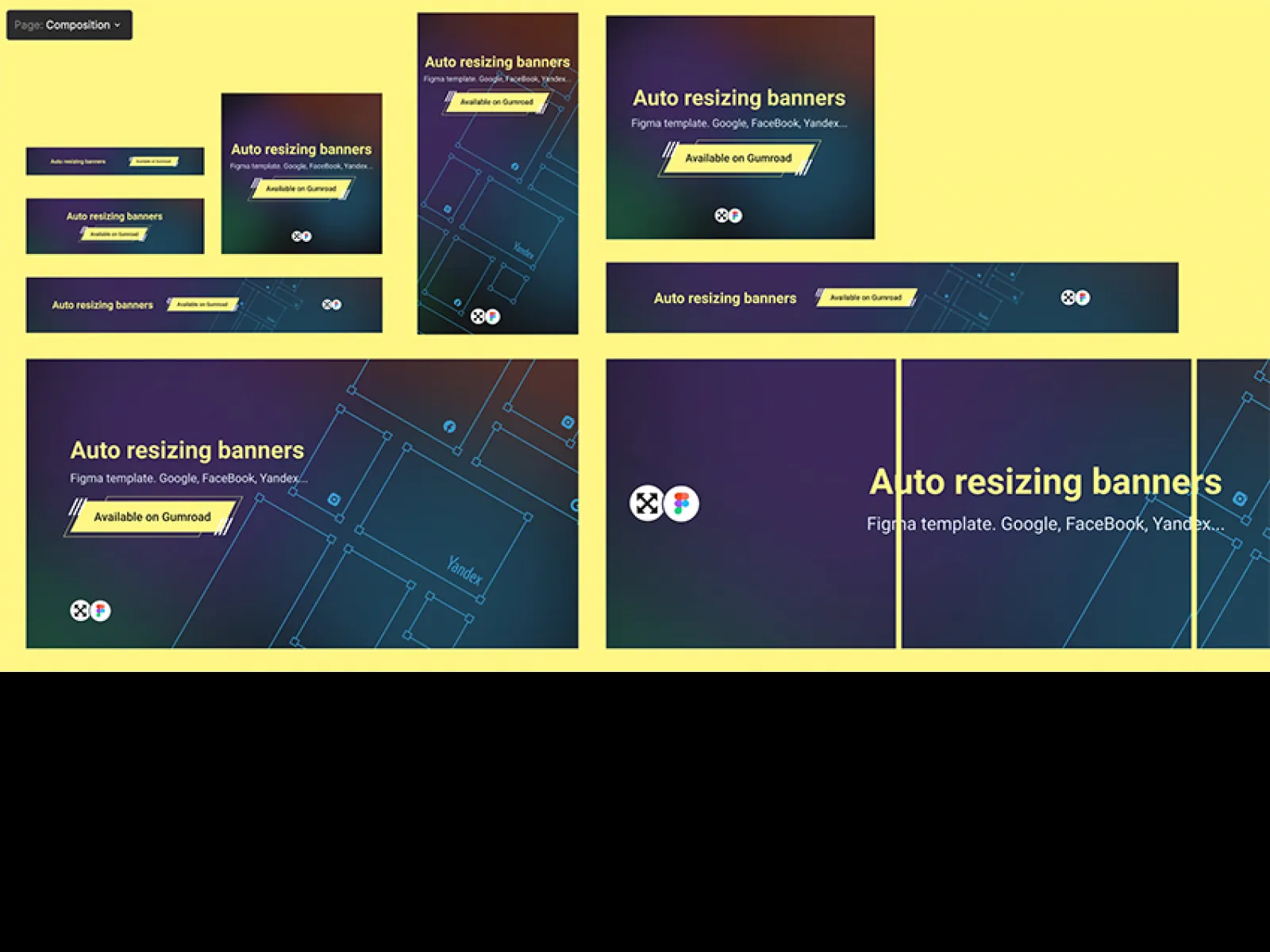 Auto Resizing Banners UI Kit  - Free Figma Template