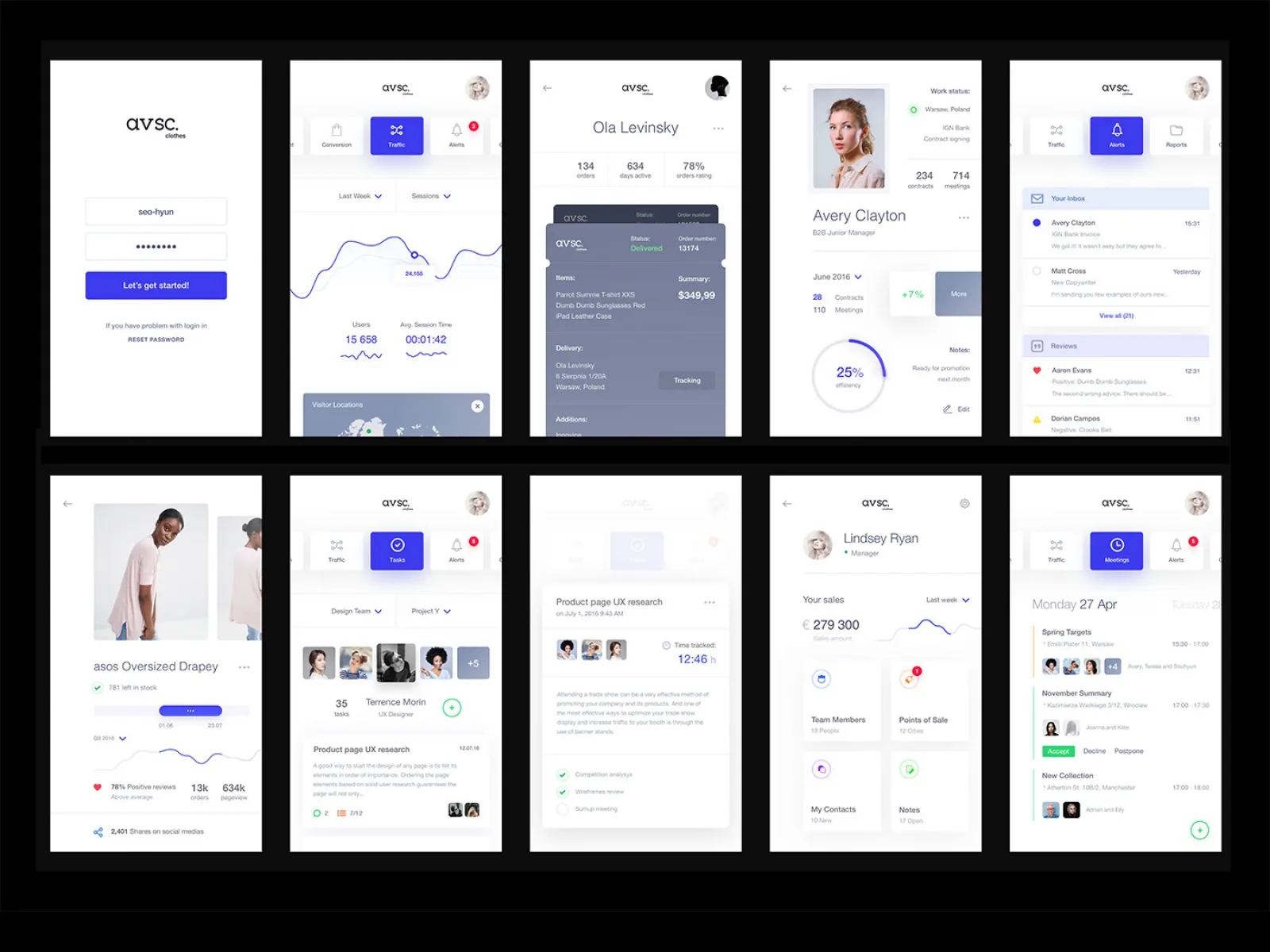 avsc. Clothes App design  - Free Figma Template