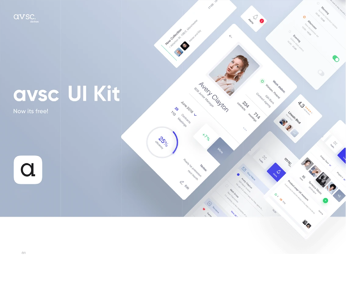 Avsc. Clothes UI Kit for Figma and Adobe XD