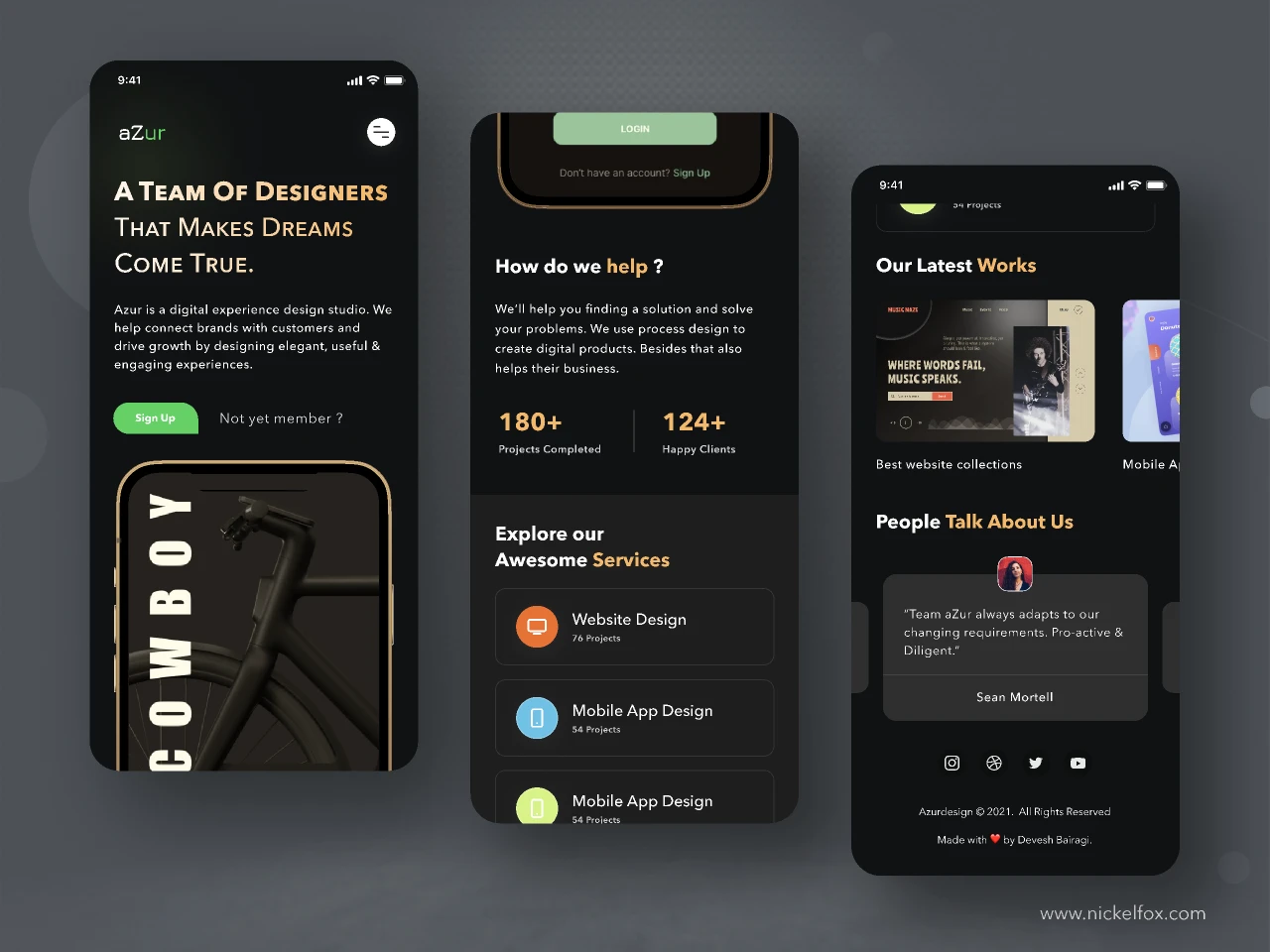 Azur Website / Mobile UI for Figma and Adobe XD