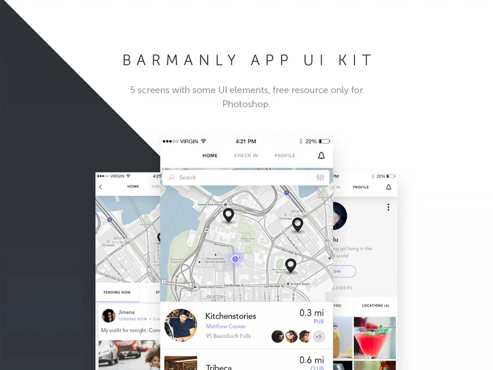 Barmanly App Design UI Kit  - Free Figma Template