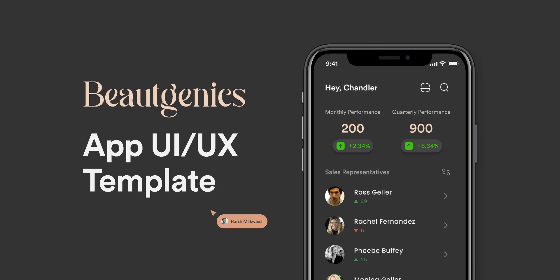Beautgenics -  App UI Design for Figma and Adobe XD