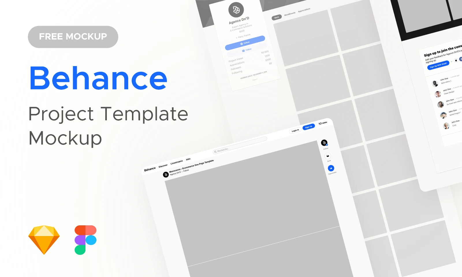 Behance  Project Template Mockup for Figma and Adobe XD