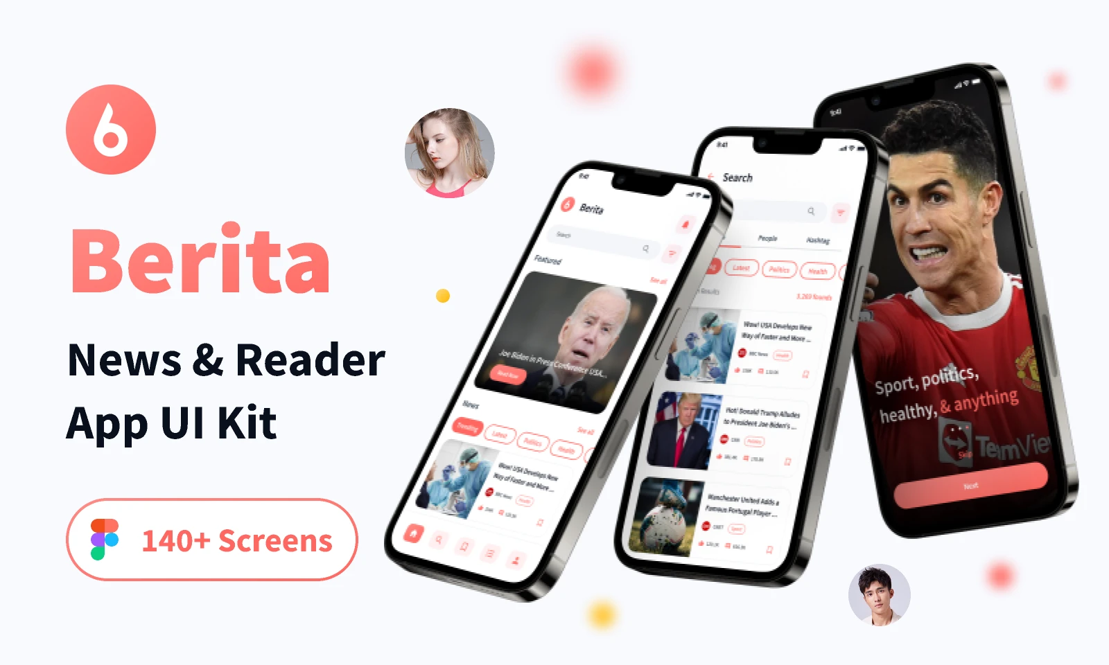Berita - News & Reader App UI Kit for Figma and Adobe XD