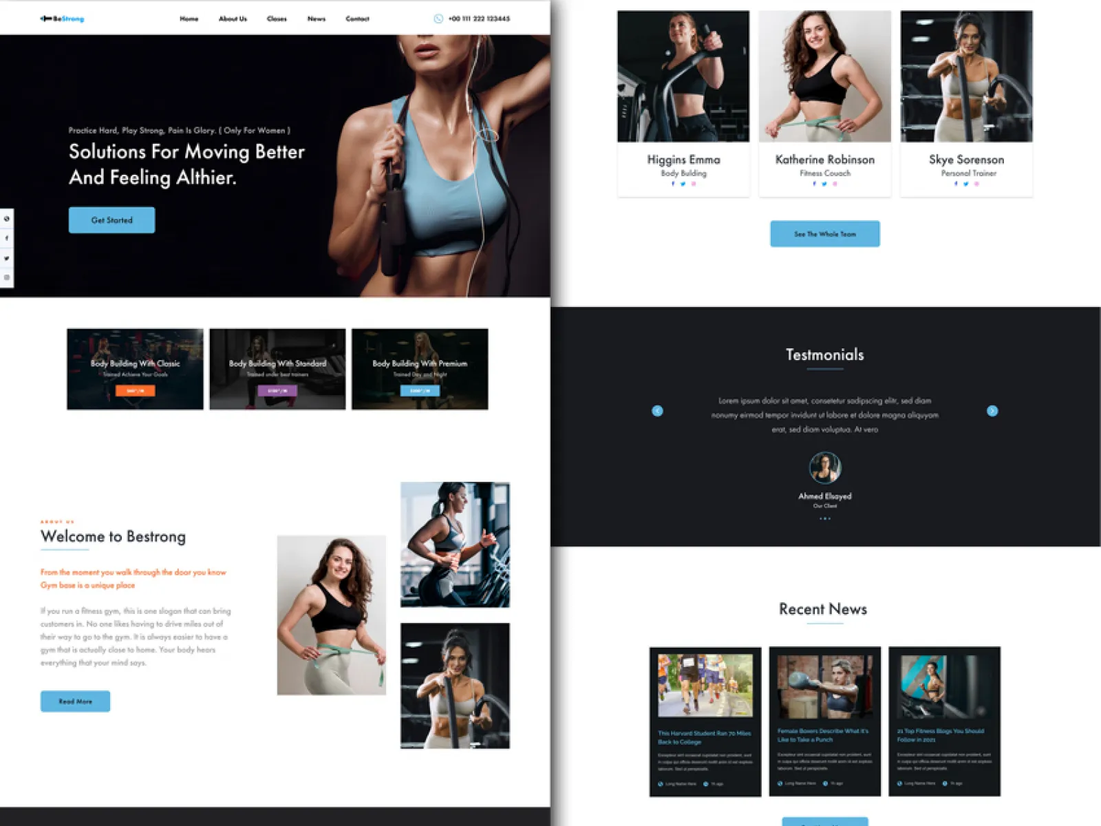 Bestrong Fitness Webdesign  - Free Figma Template