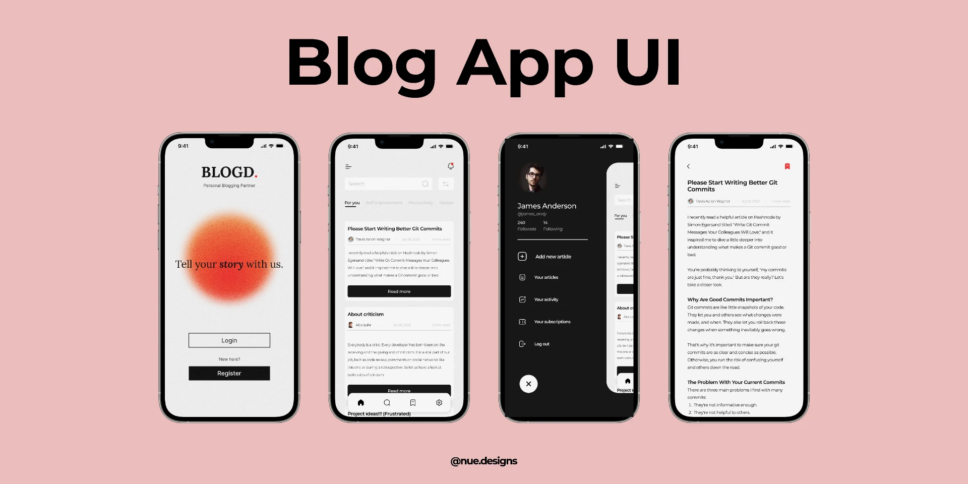 Blog App for Figma and Adobe XD