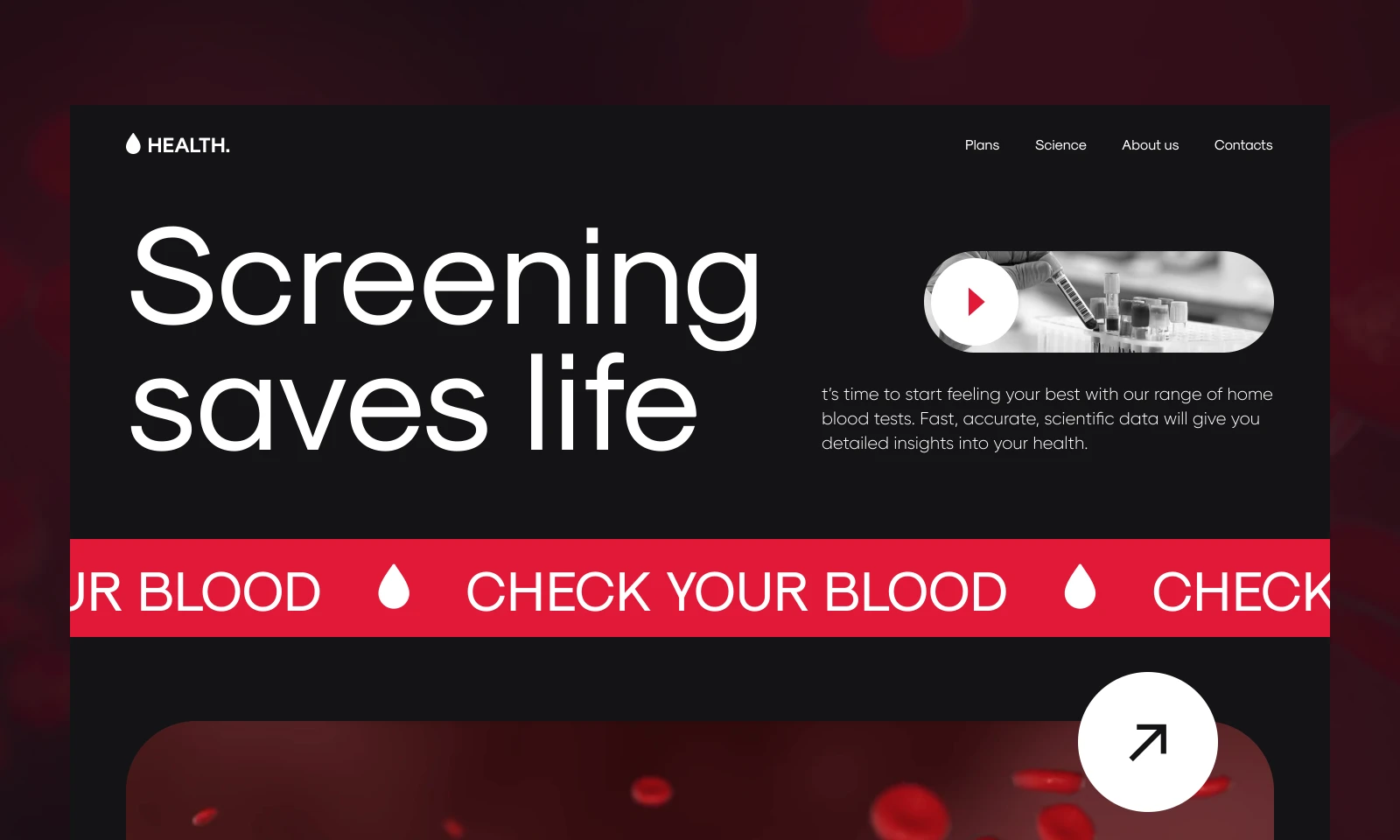 Blood Screening Company Website for Figma and Adobe XD