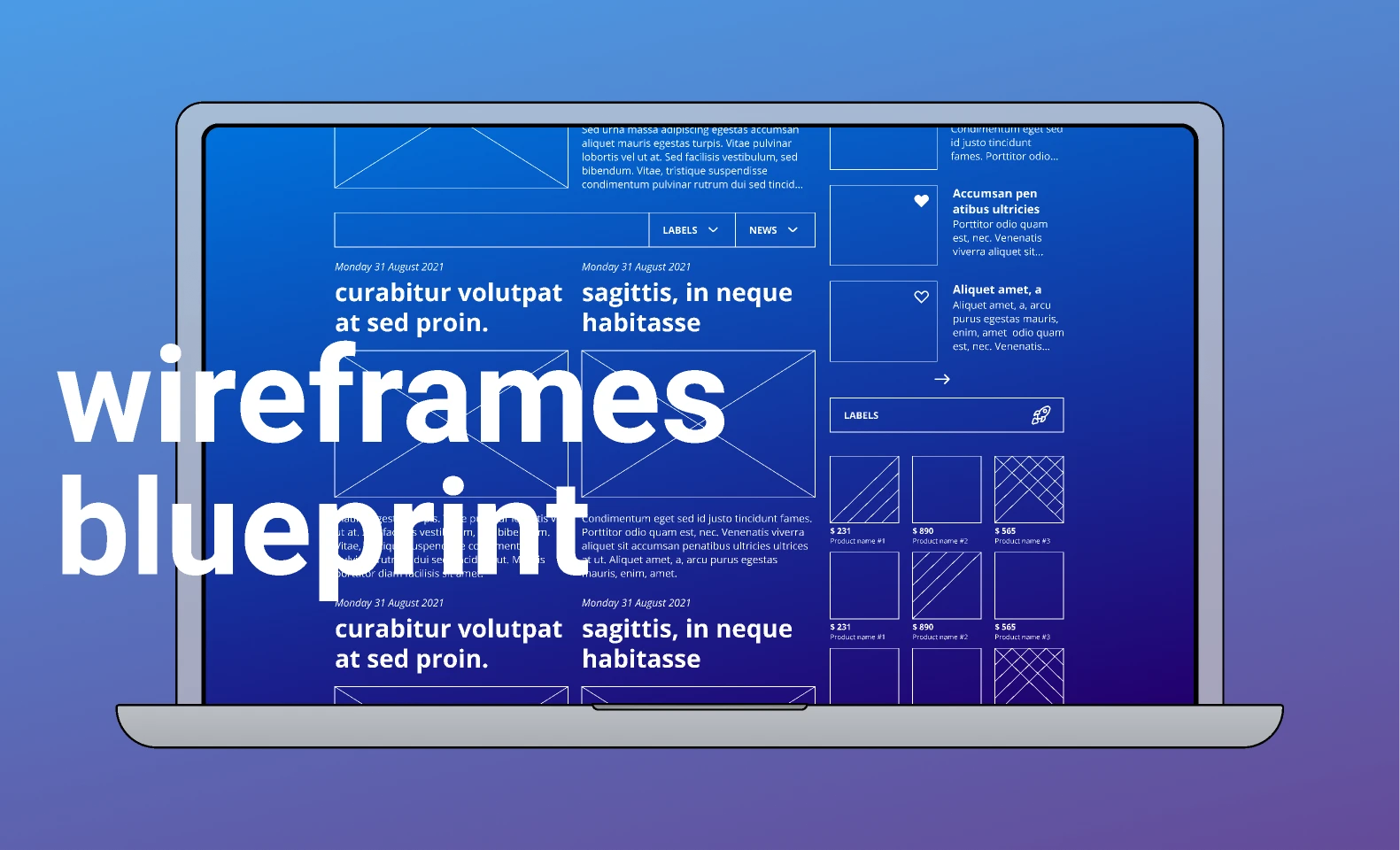 blueprint wireframes for Figma and Adobe XD