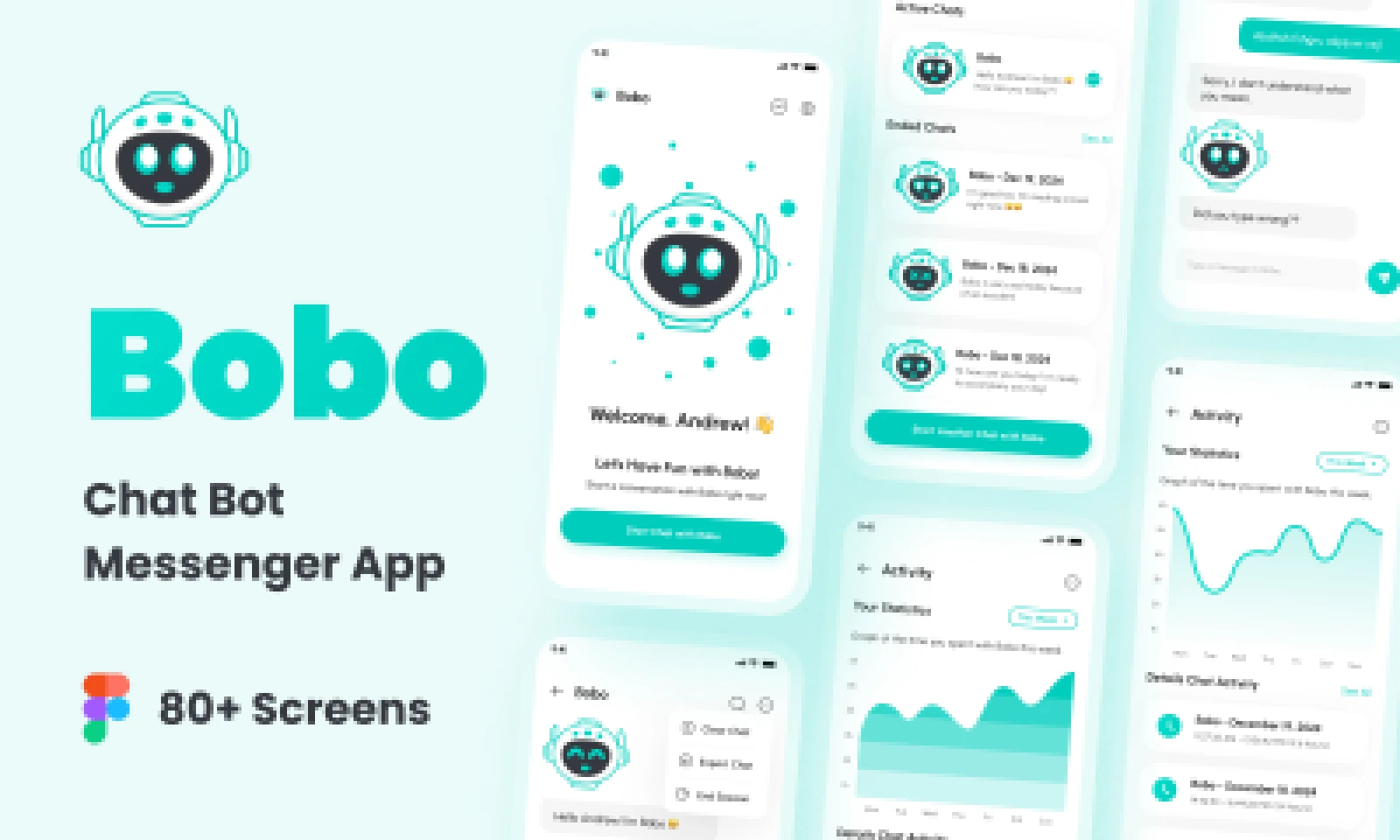 Bobo - ChatBot Messenger App UI Kit for Figma and Adobe XD