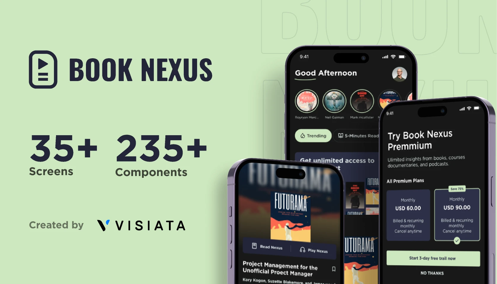 Book nexus - listen and read your favorite books for Figma and Adobe XD