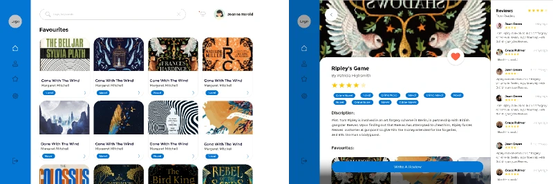 Book Rating App Tablet for Figma and Adobe XD