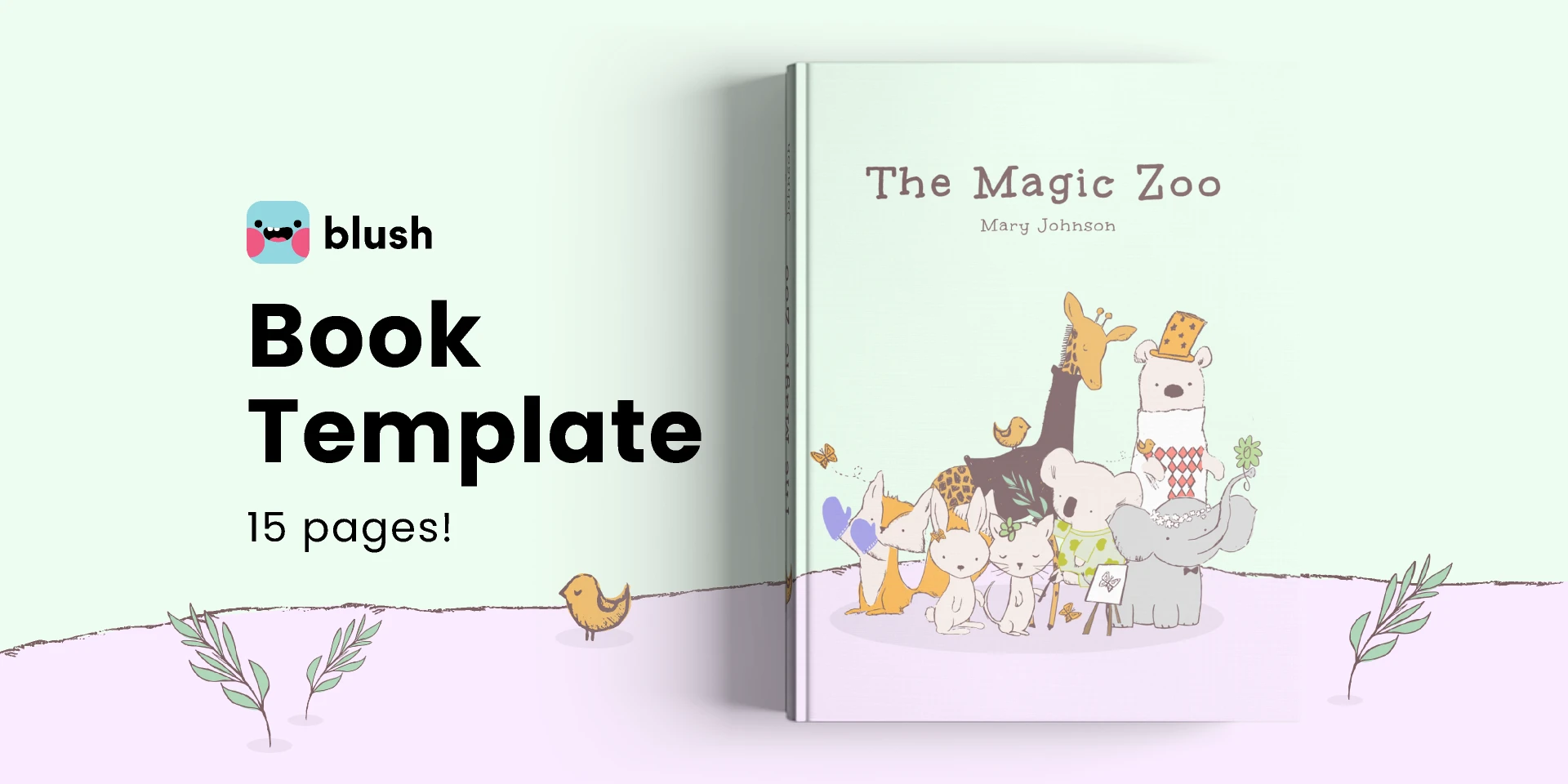 Book Template with Fuzzy Friends Illustrations for Figma and Adobe XD