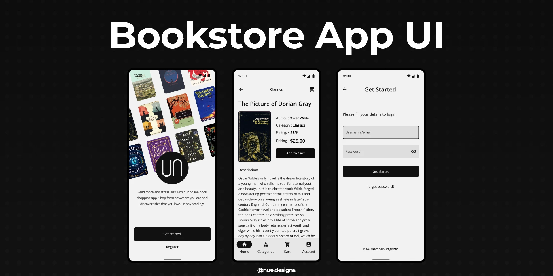 Bookstore App for Figma and Adobe XD