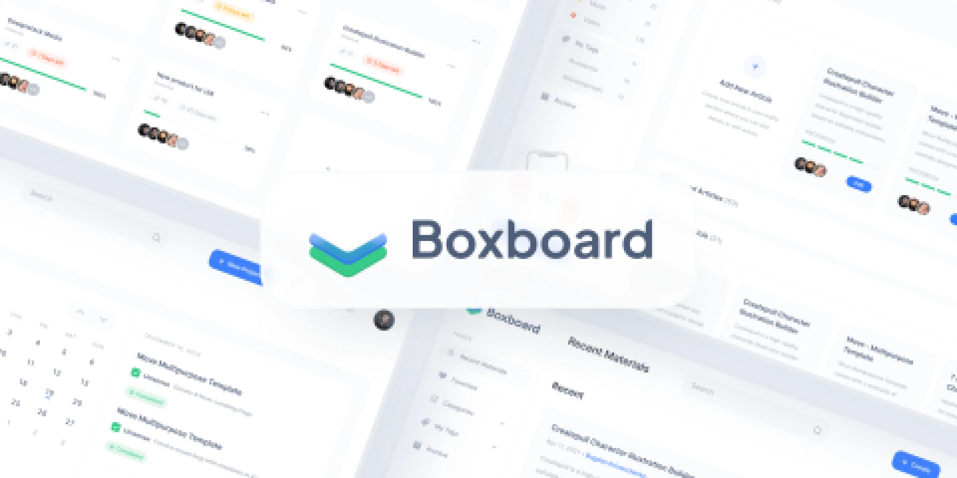 Boxboard Dashboard Ui Kit Preview for Figma and Adobe XD