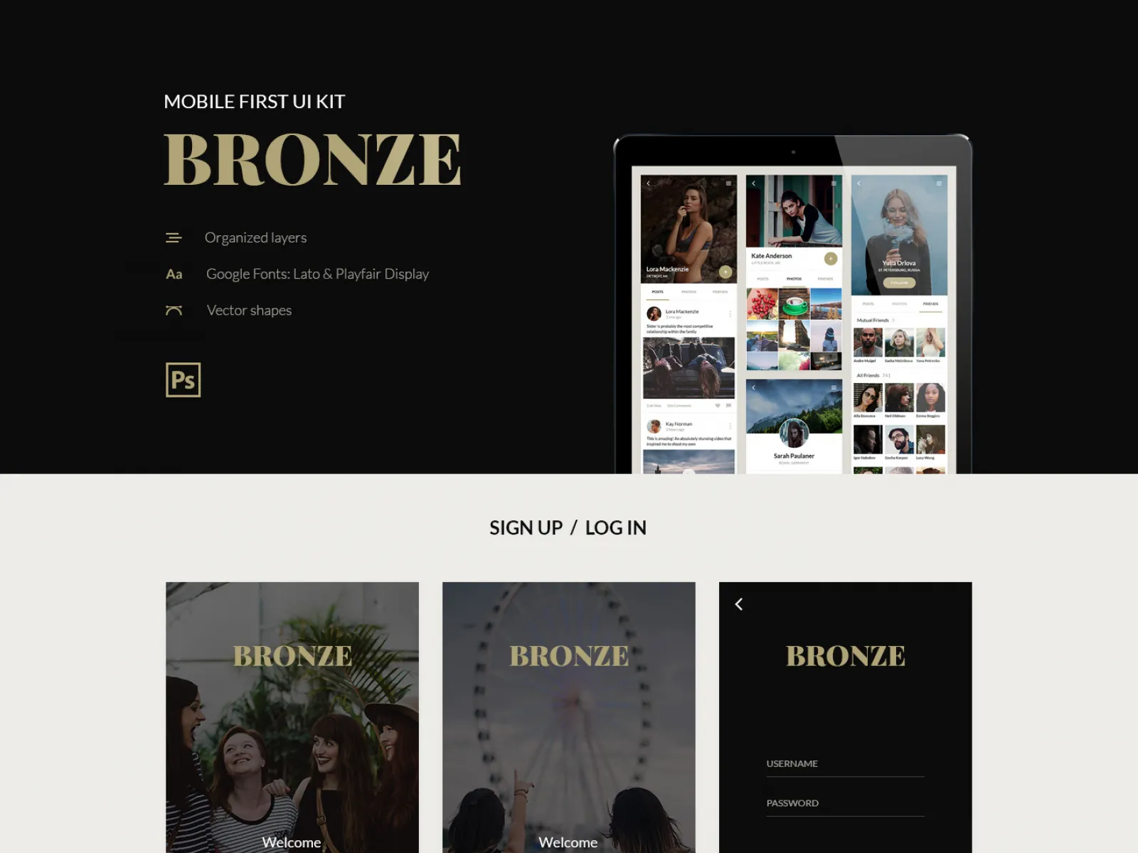 Bronze App Design UI Kit  - Free Figma Template