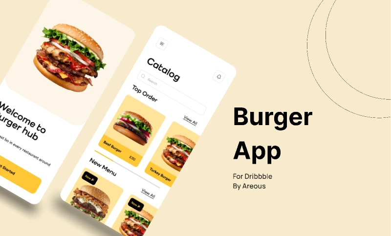 Burger App Dribbble for Figma and Adobe XD