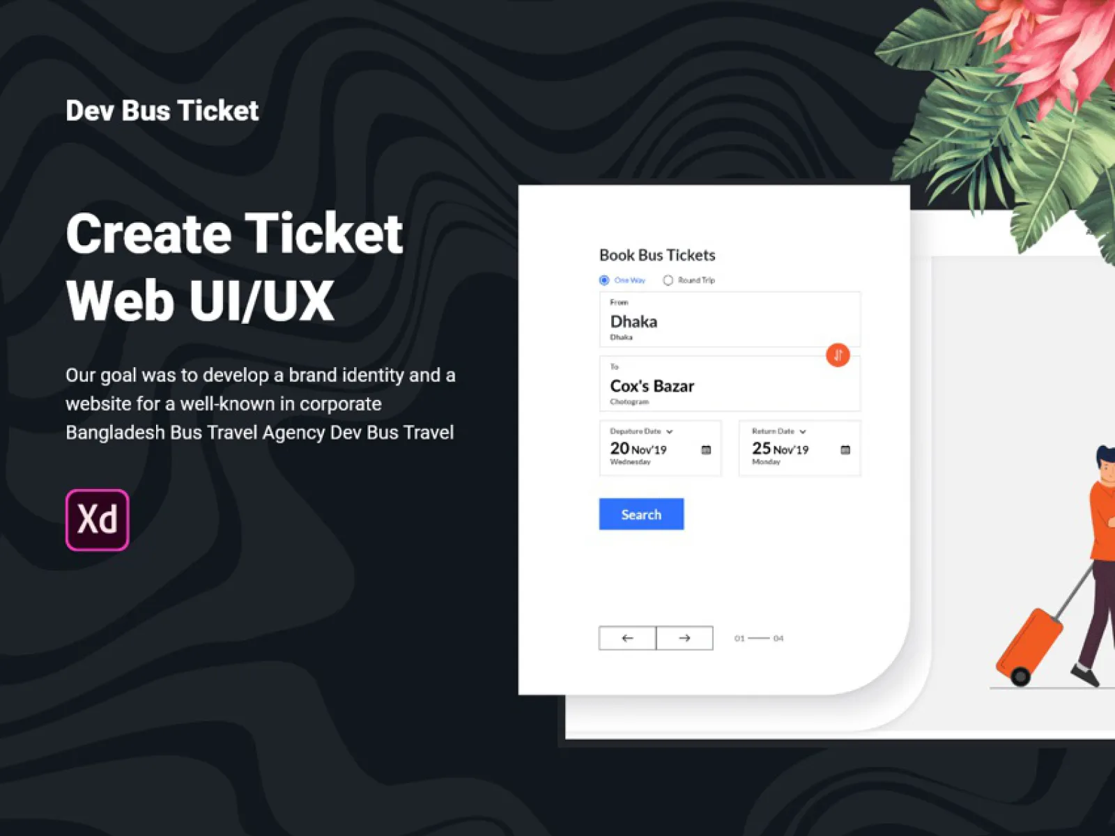 Bus Ticket Web UI for Figma and Adobe XD