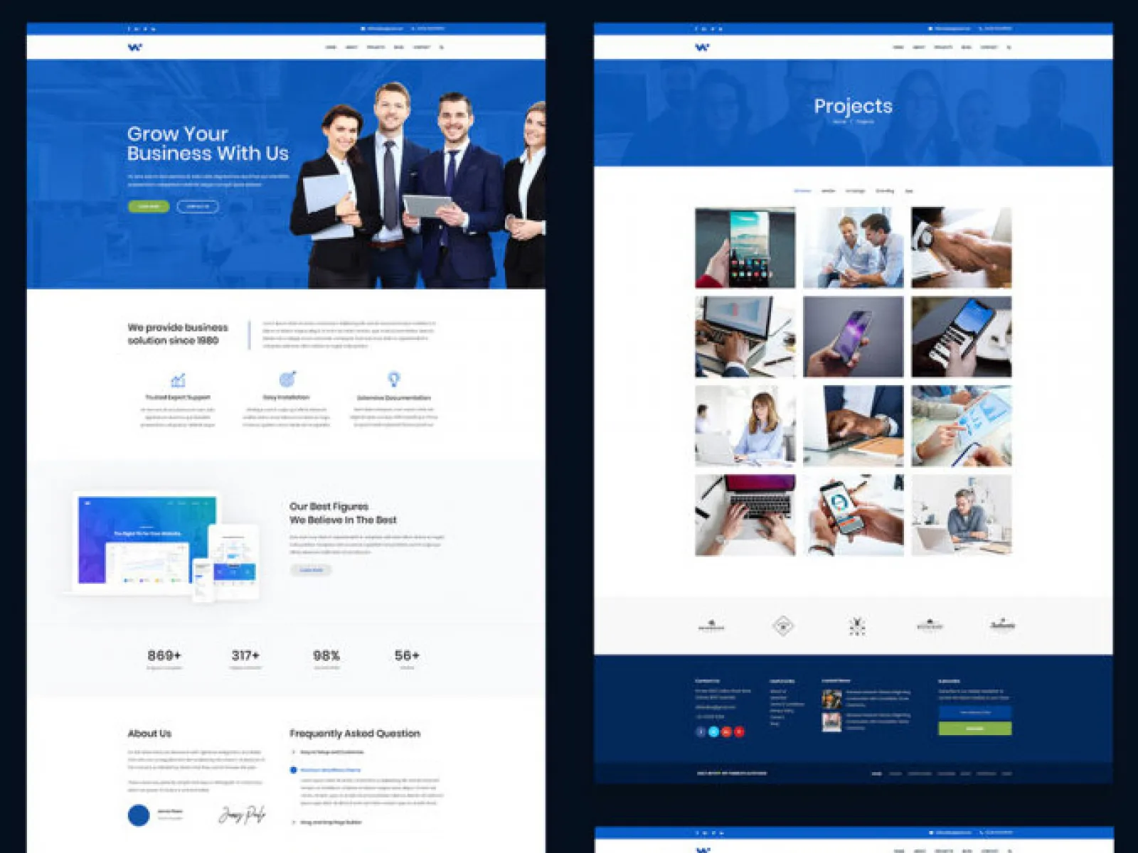 Business Web PSD Template  - Free Figma Template