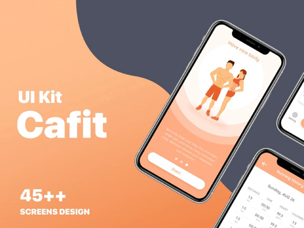 Cafit  Workout UI Kit for Figma and Adobe XD