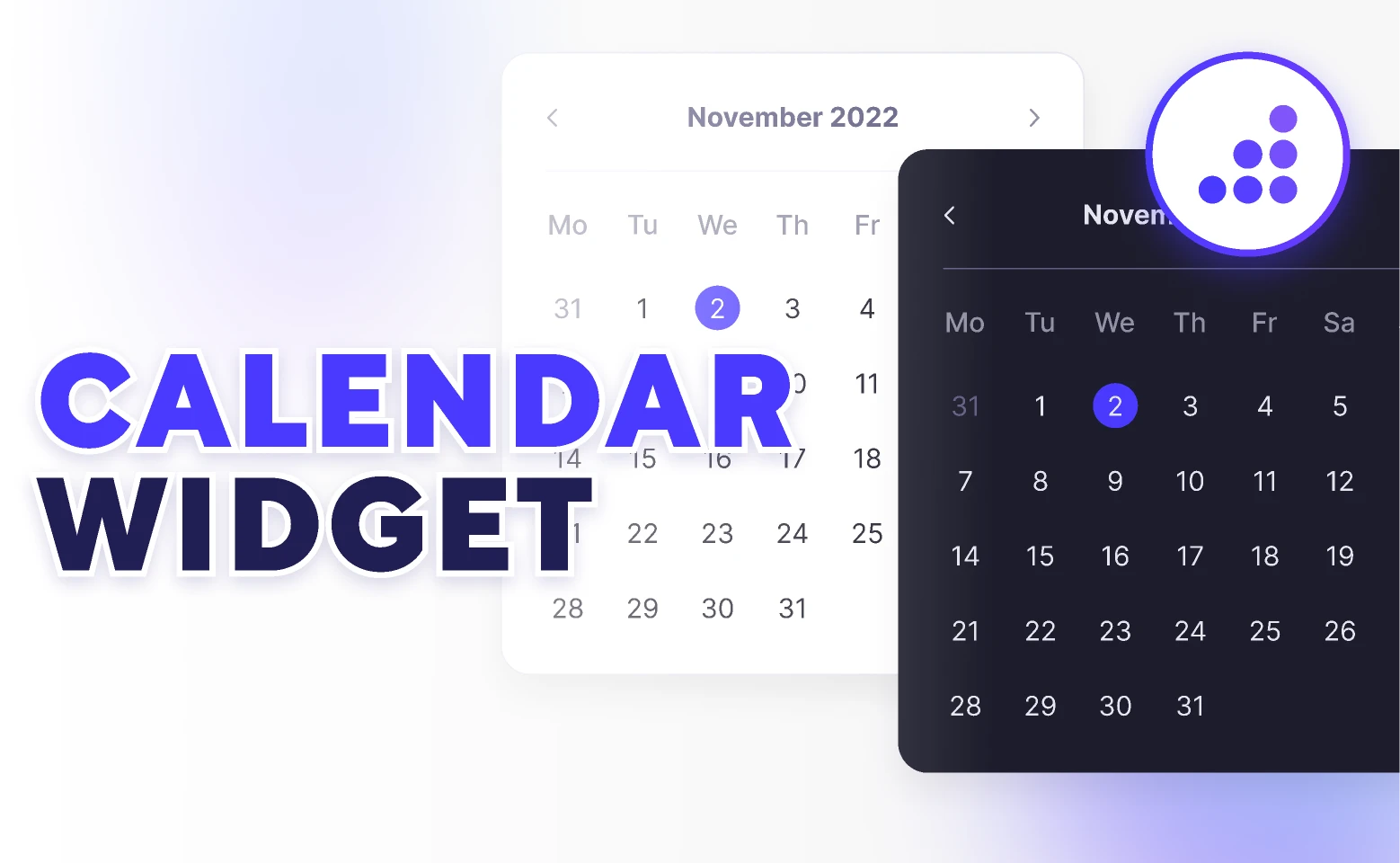 Calendar Widget UI | BRIX Templates for Figma and Adobe XD