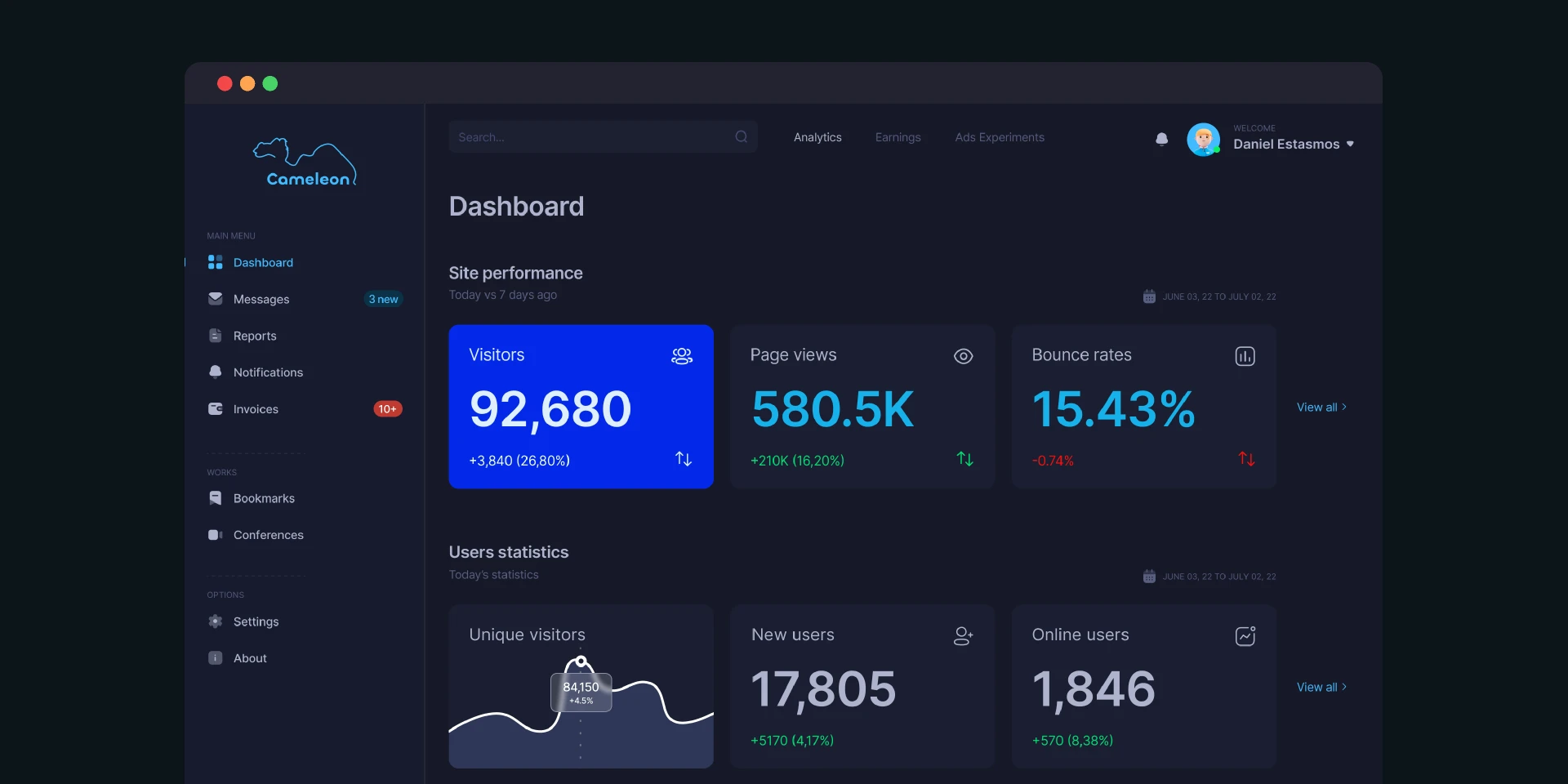 Cameleon - Open Dashboard for Figma and Adobe XD