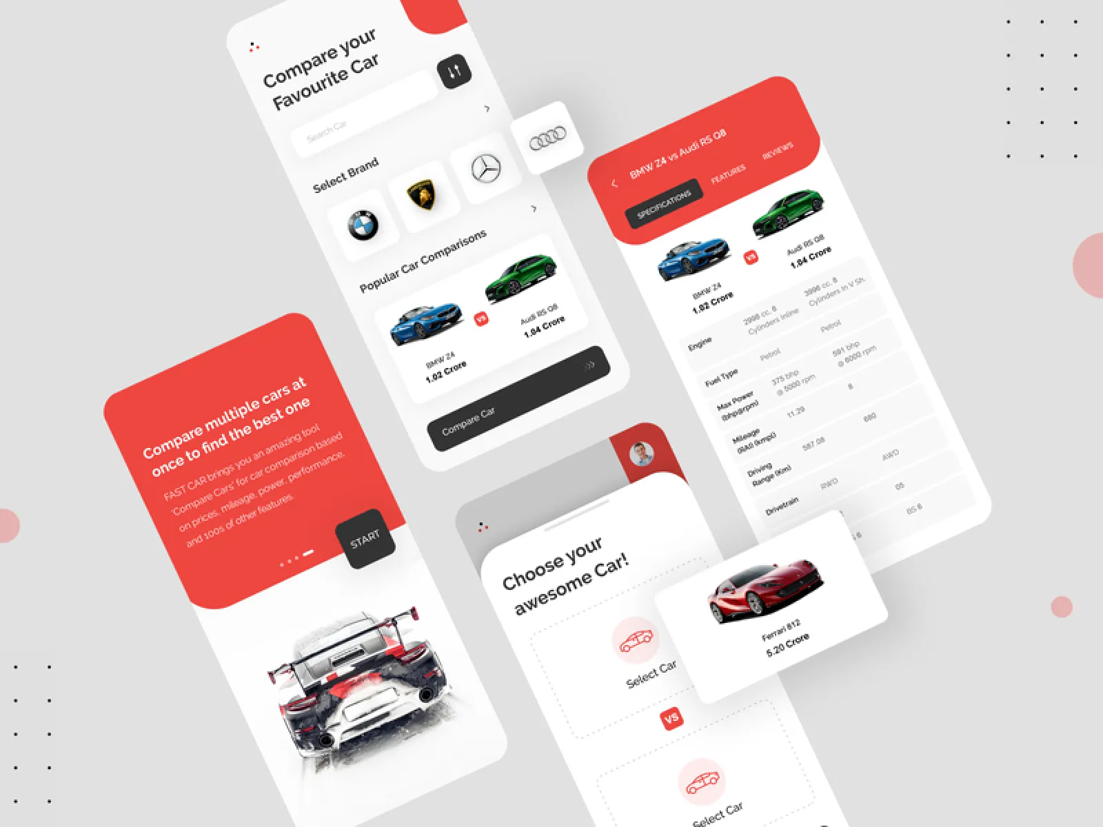 Car Comparison App  - Free Figma Template