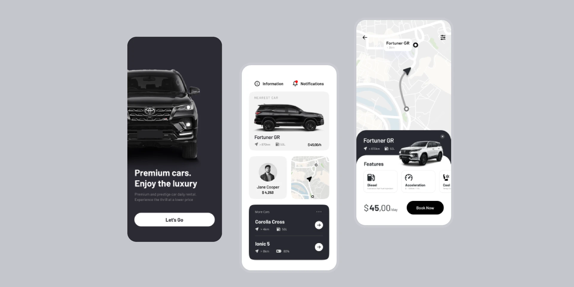 Car Rent App for Figma and Adobe XD