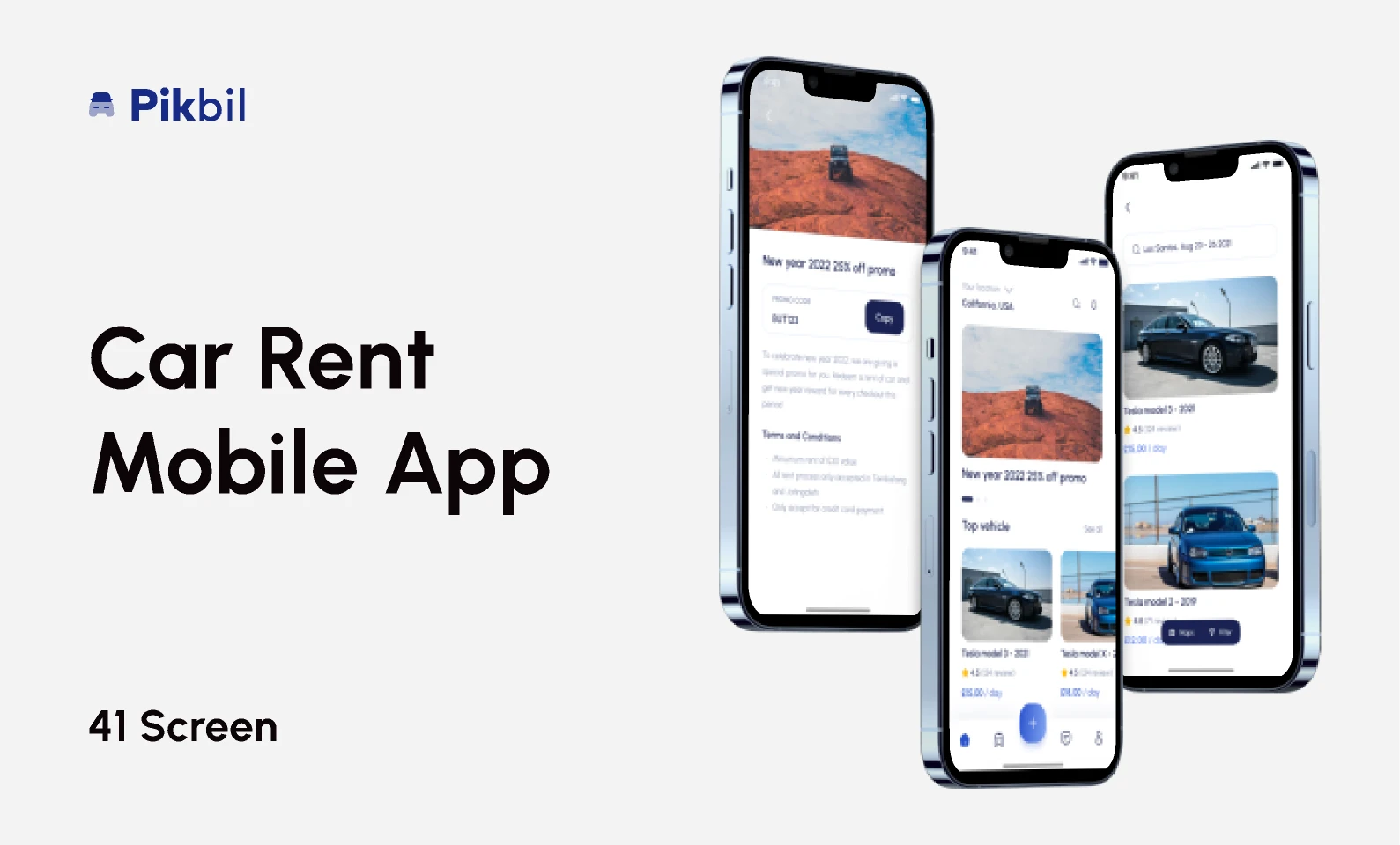 Car Rent Mobile App Design - UI KIT for Figma and Adobe XD