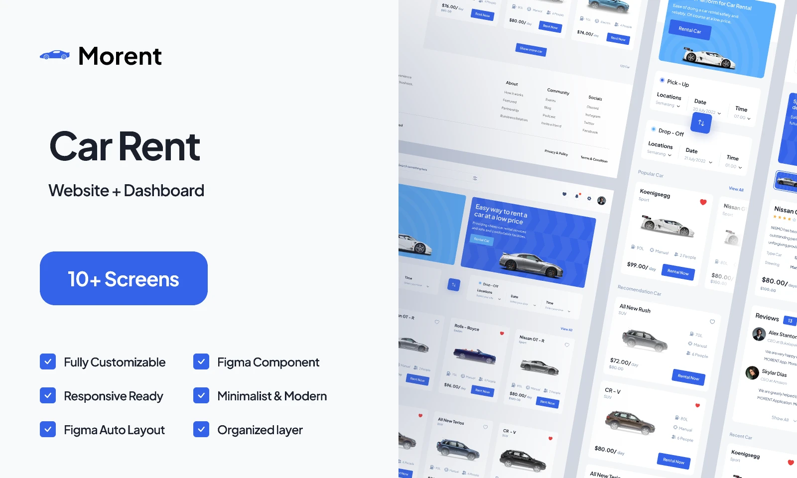 Car Rent Website Design - Pickolab Studio for Figma and Adobe XD