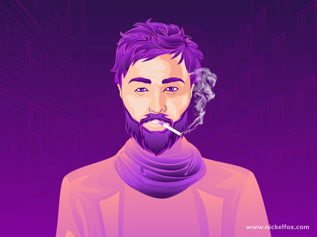 Chainsmoker Illustration for Figma and Adobe XD