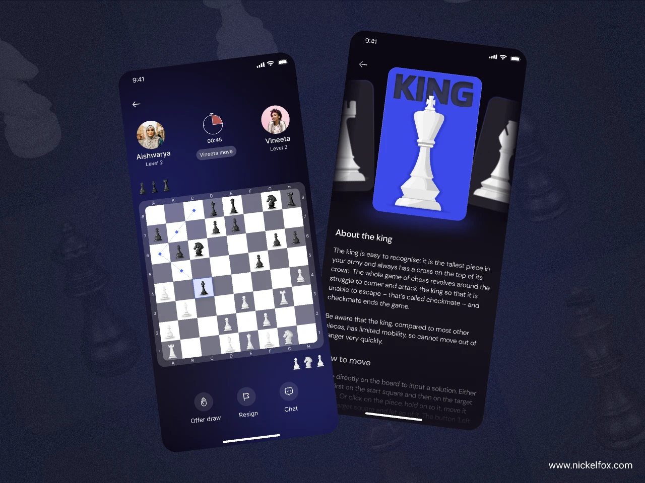 Chess Mobile Game for Figma and Adobe XD