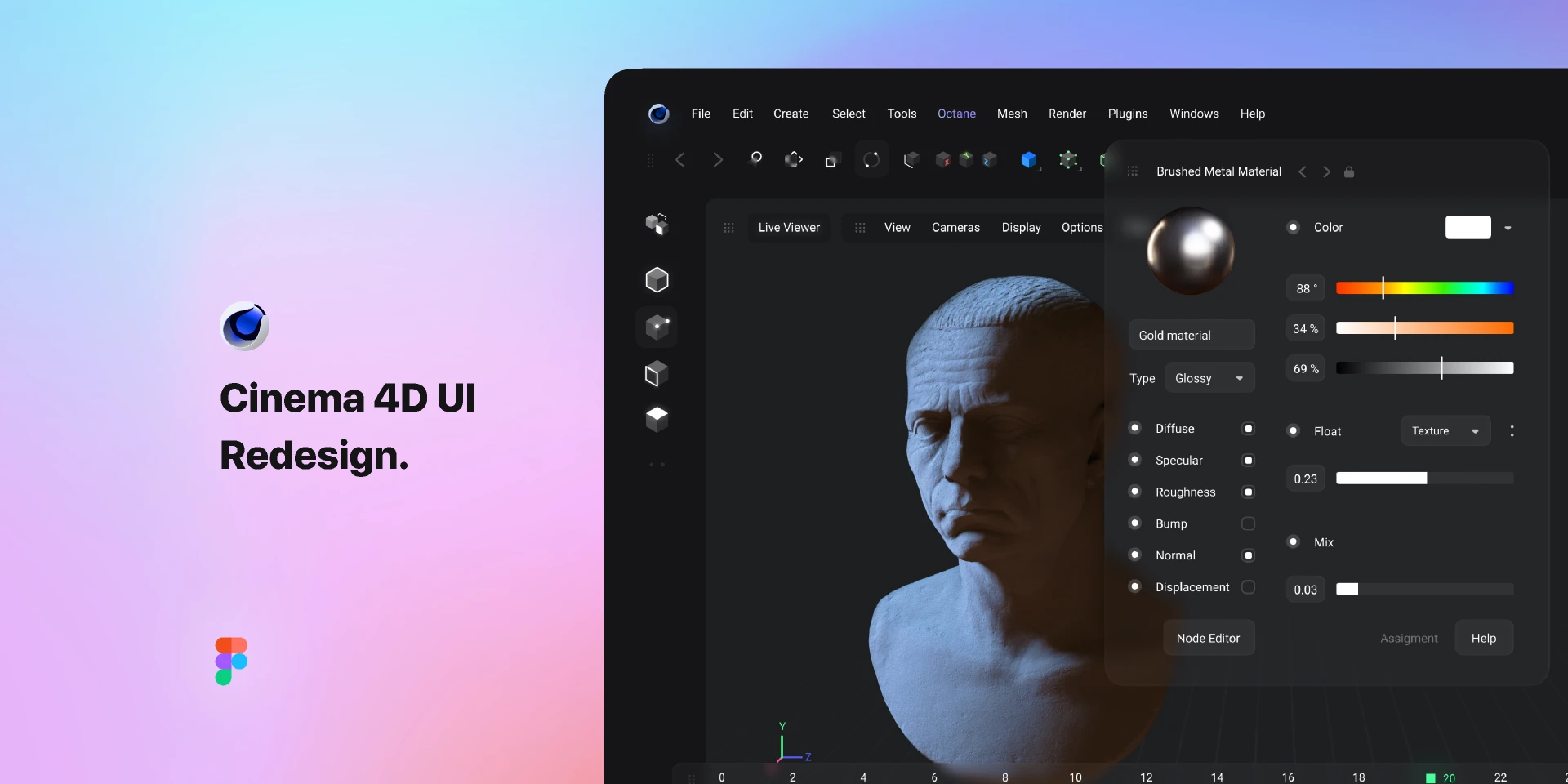 Cinema 4D GUI Redesign for Figma and Adobe XD