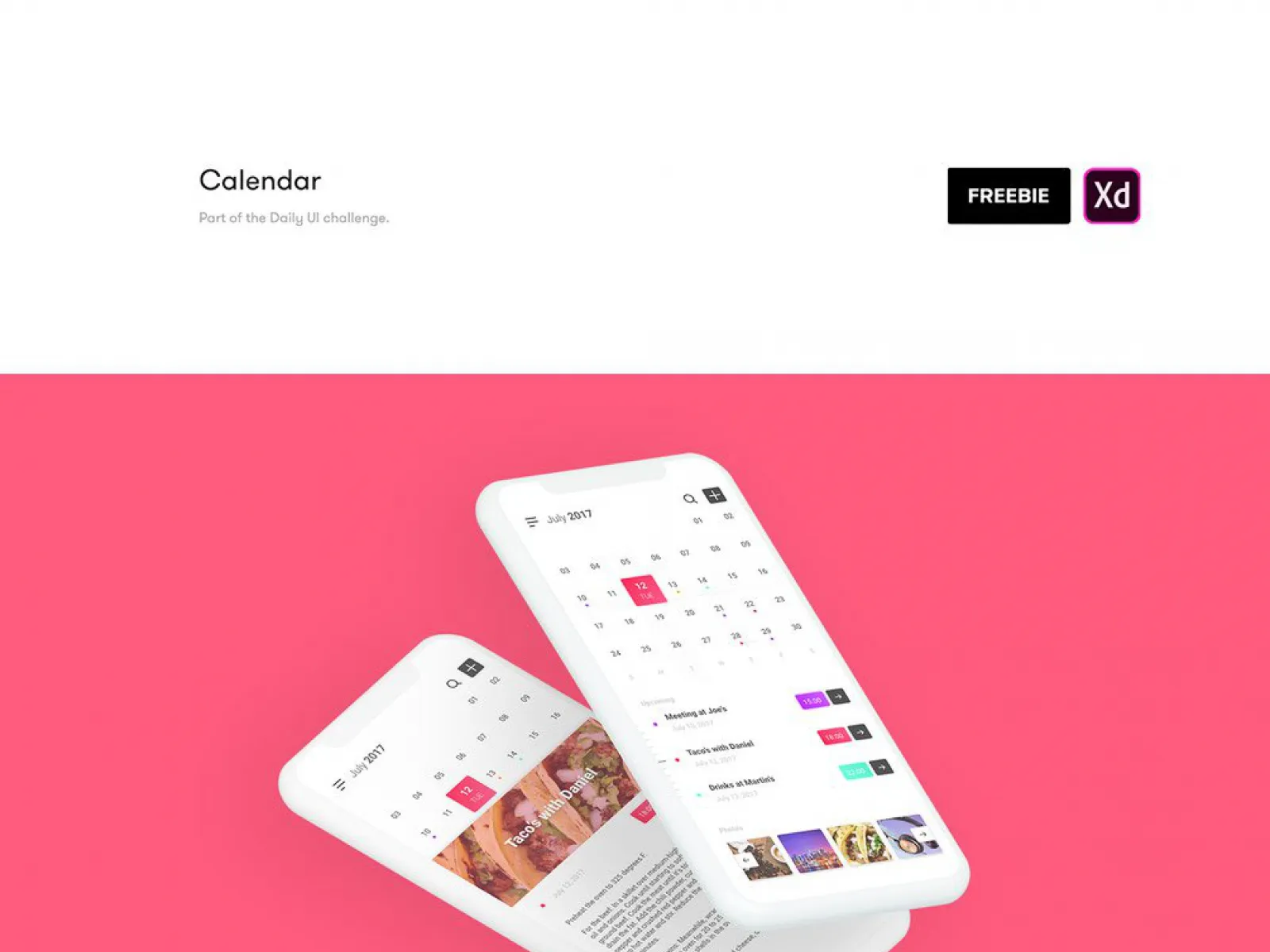 Clean Calendar UI Kit  - Free Figma Template