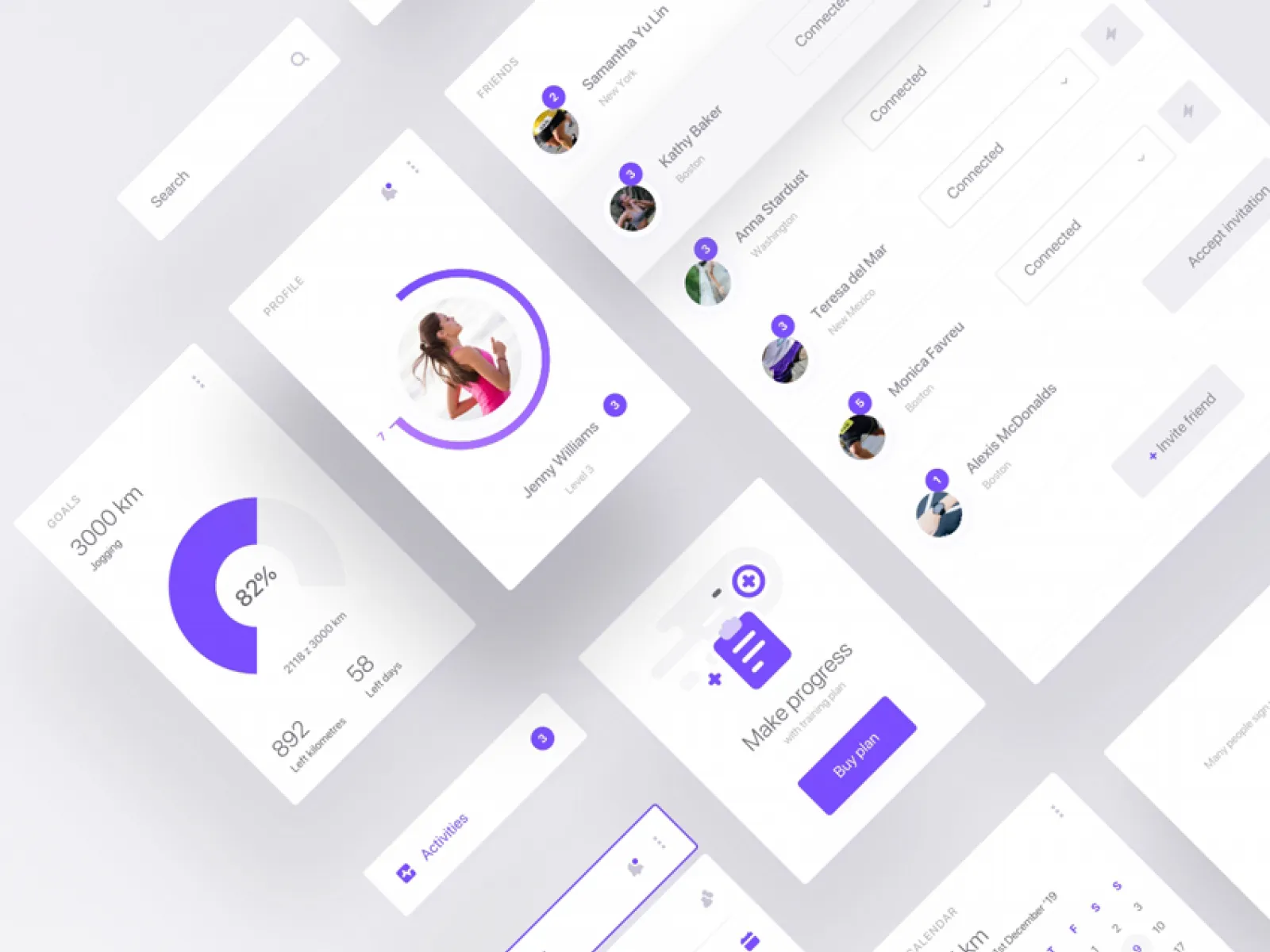 Clean Fitness App Design  - Free Figma Template
