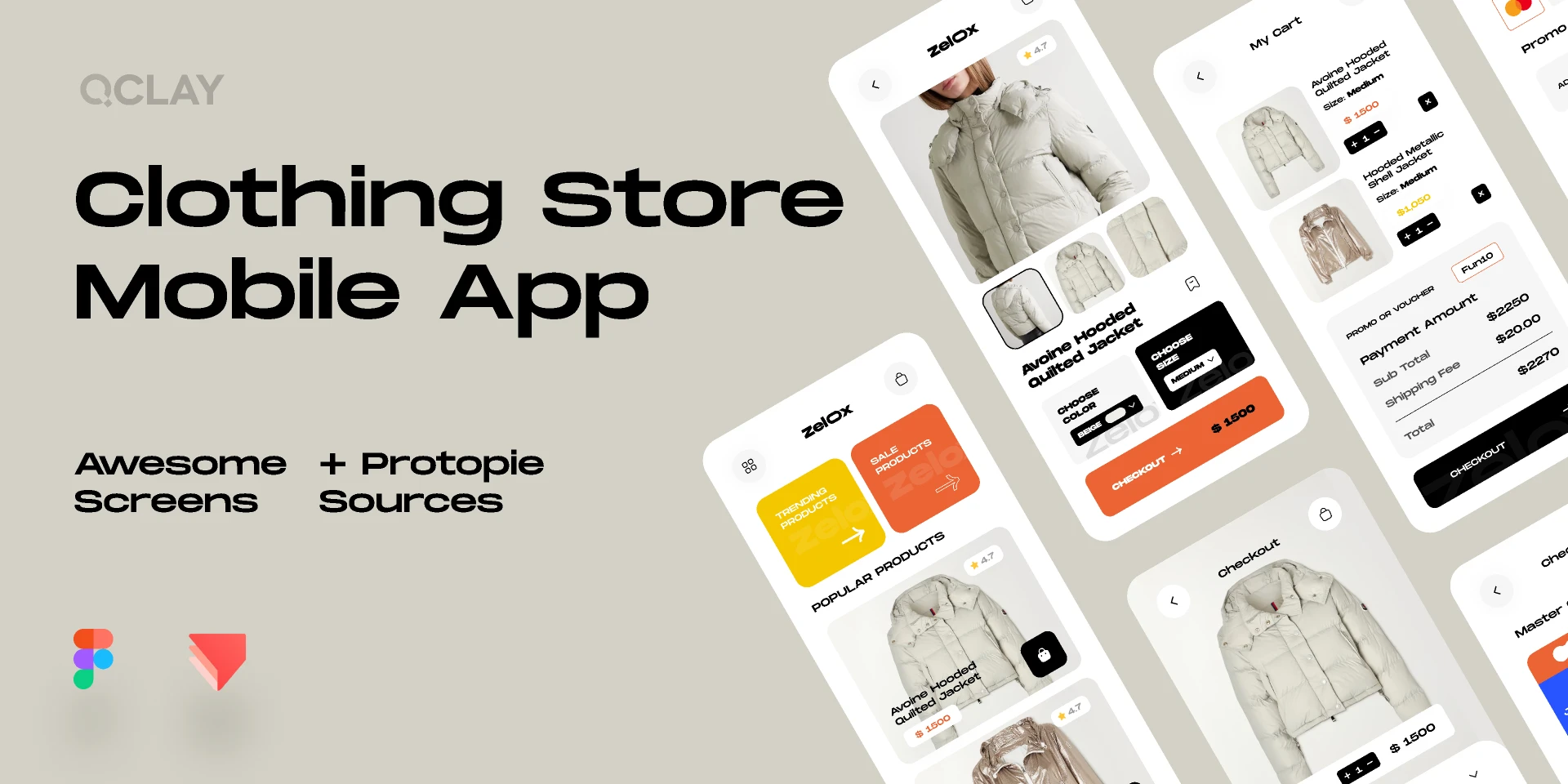 Clothing Store App for Figma and Adobe XD