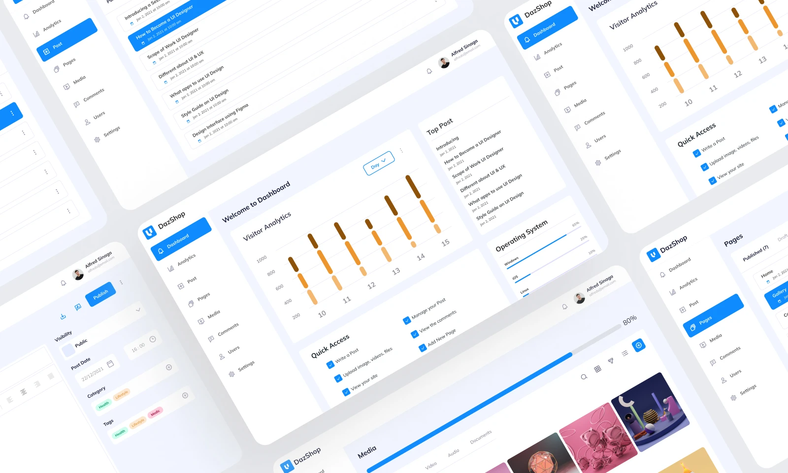 CMS Web App UI Kit for Figma and Adobe XD