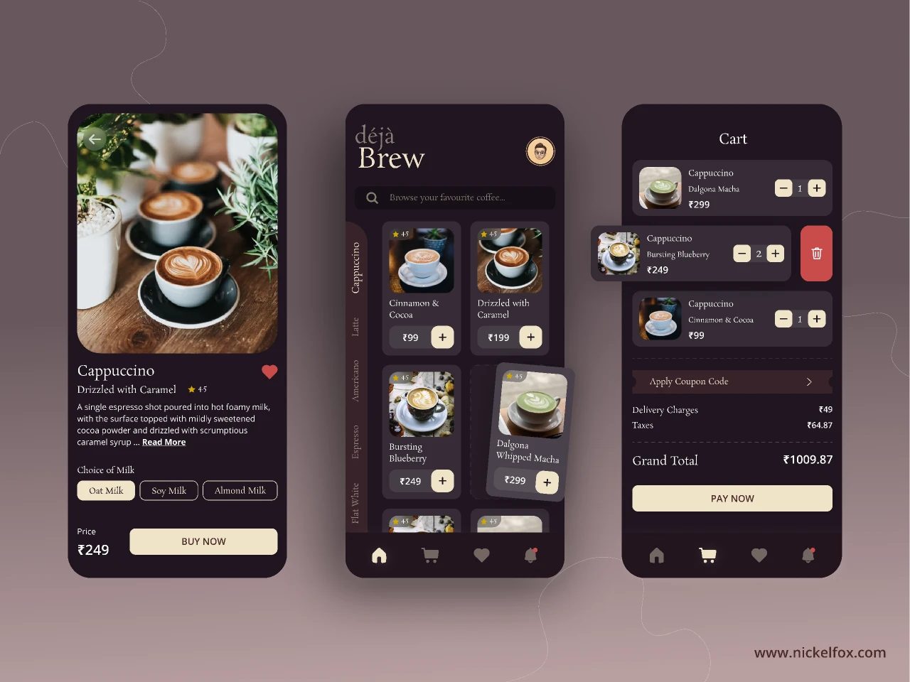 Coffee Delivery App Exploration for Figma and Adobe XD