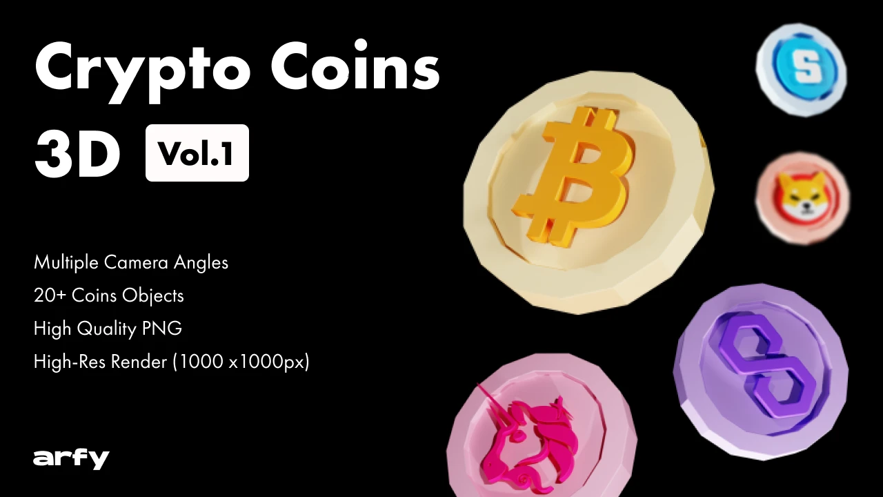 Coinsupply - 3D Cryptocurrency Coins Illustrations (Community) for Figma and Adobe XD
