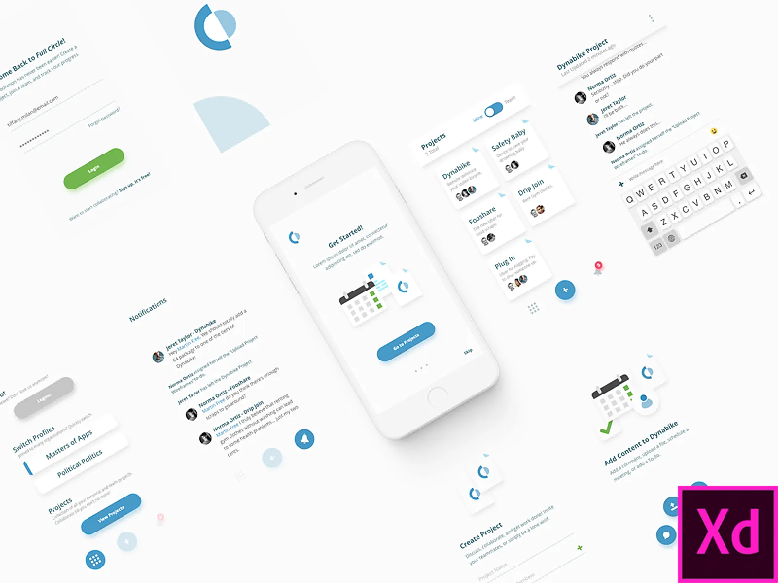 Collaboration App Design Kit  - Free Figma Template