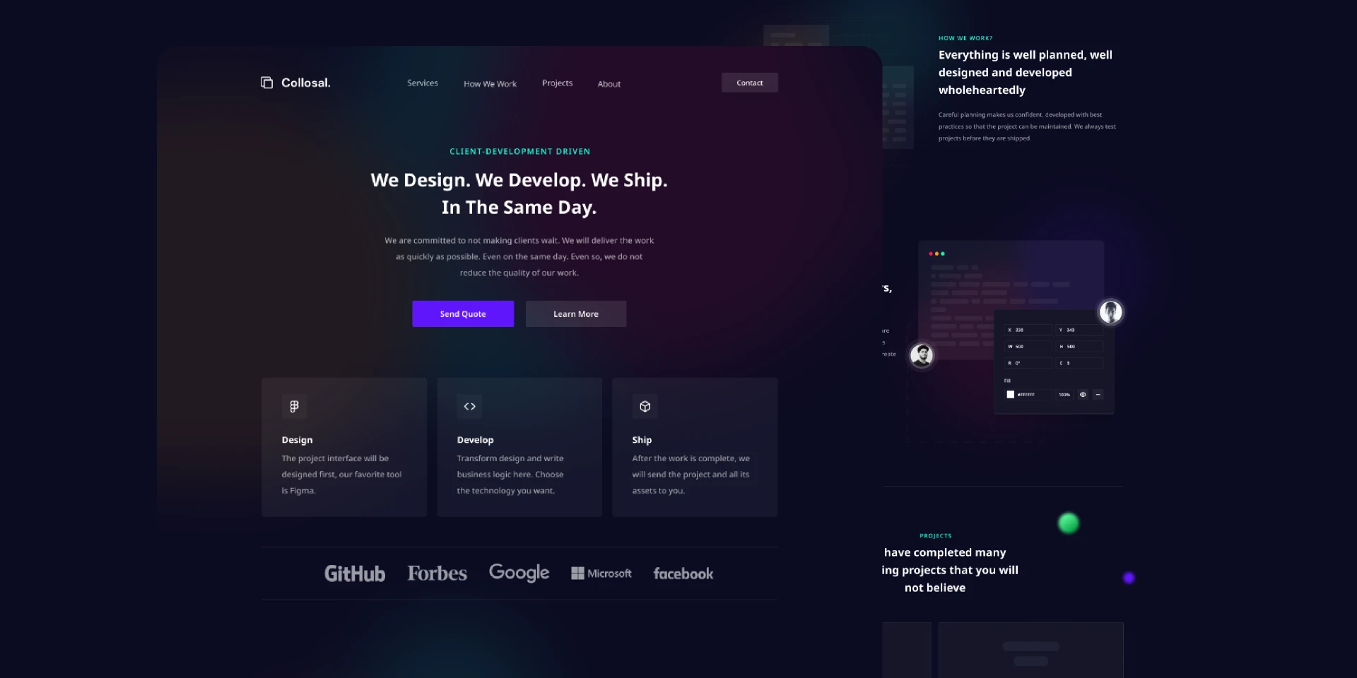 Collosal Landing Page UI Design for Figma and Adobe XD